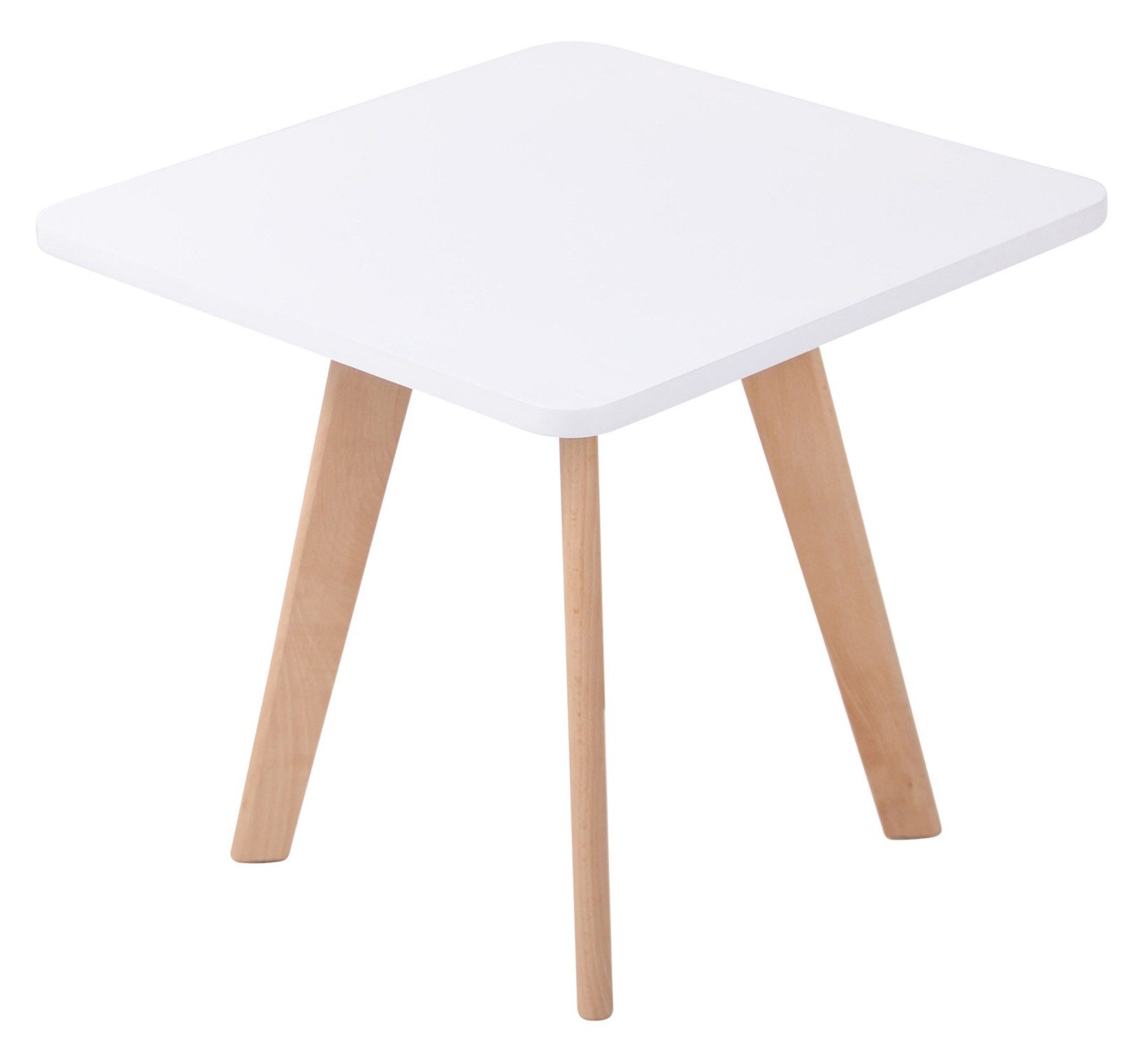 TPFLiving Beistelltisch Almerio-1 (Pflegeleicht und langlebig, Moderner Tisch mit praktischer Nutzung in stilvoller Optik), Maße (TxBxH): 50 x 50 x 46cm - Farbe: weiß