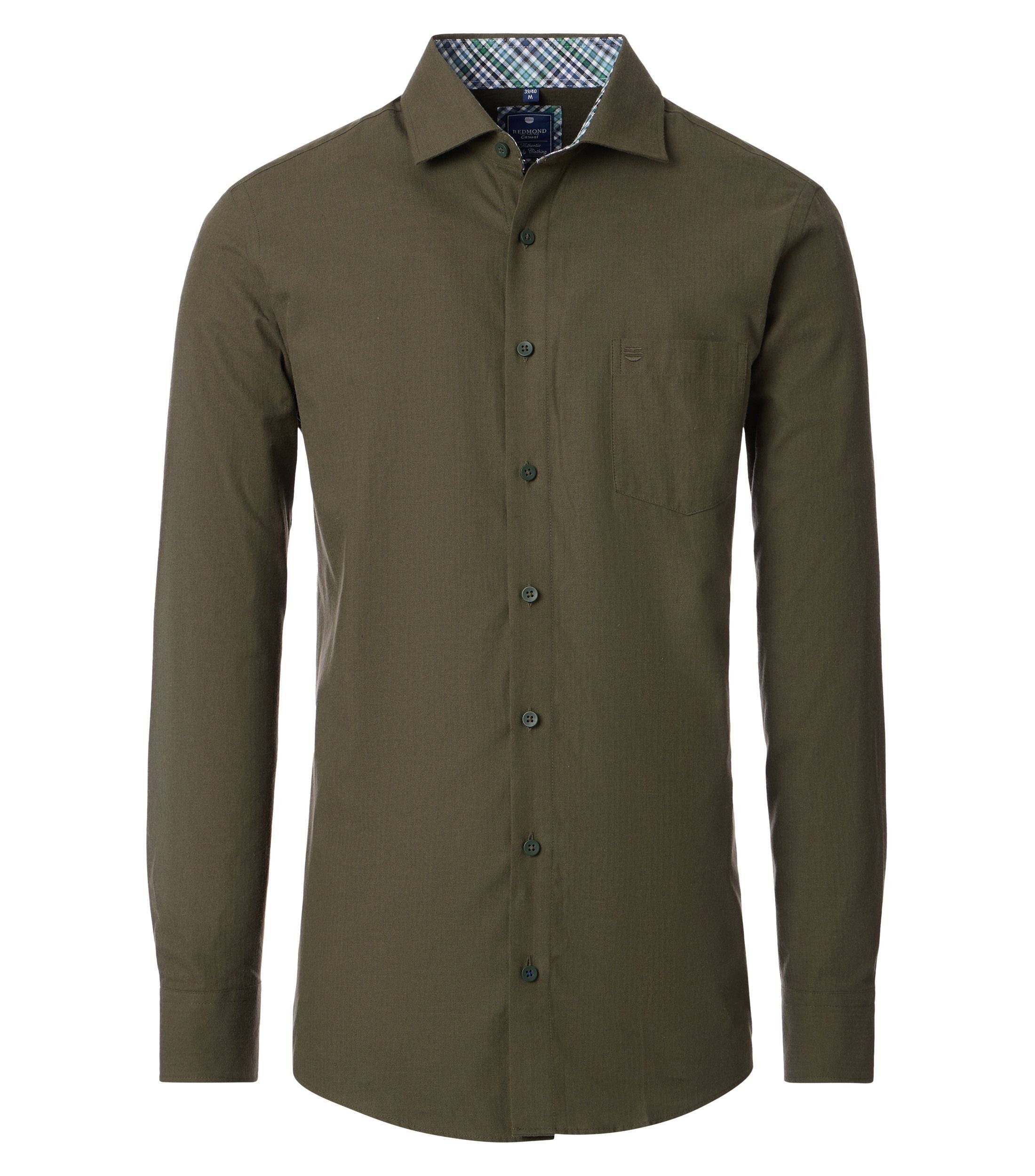 Redmond Langarmhemd uni Comfort Fit günstig online kaufen