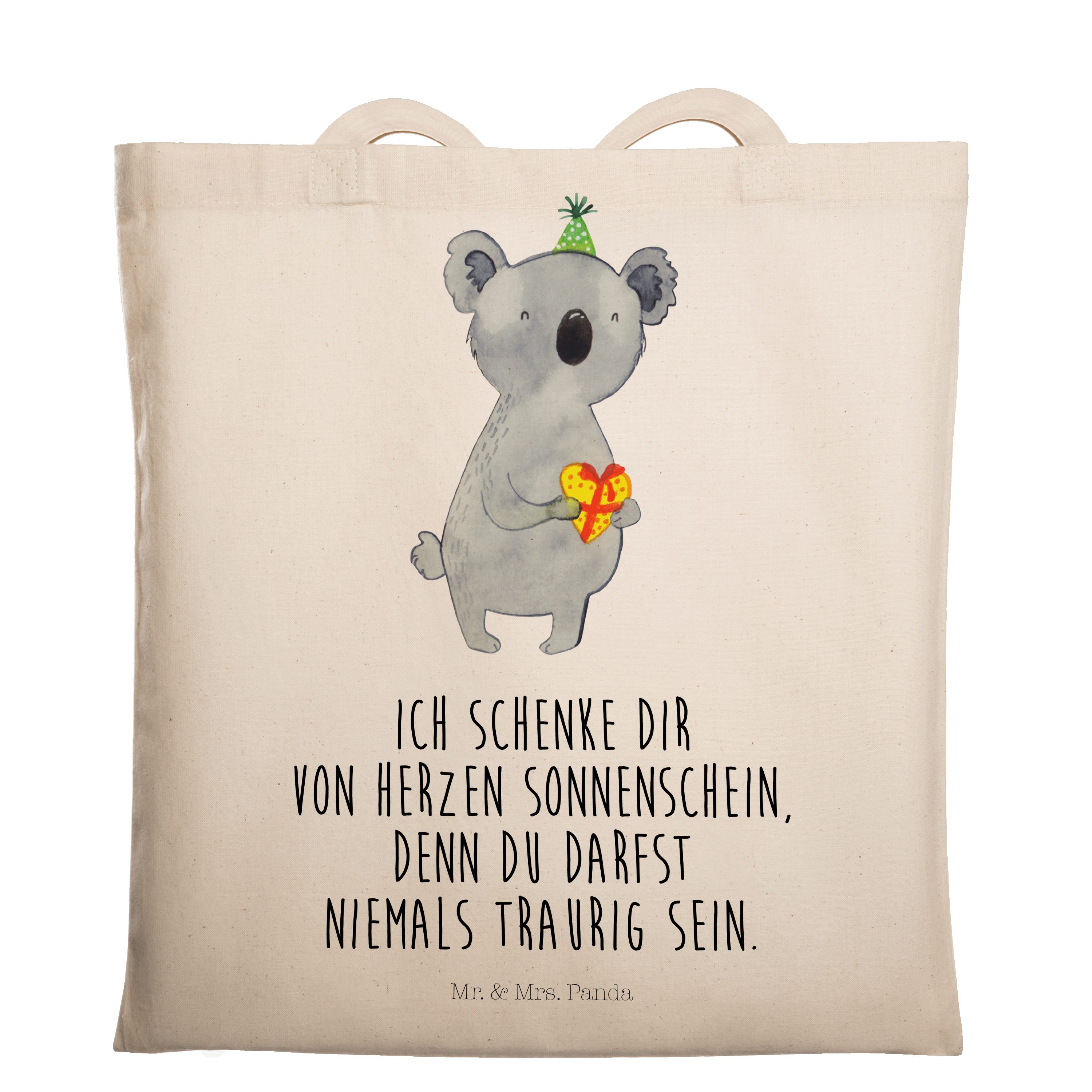 Mr. & Mrs. Panda Tragetasche Koala Geschenk - Transparent - Einkaufstasche, Beuteltasche, Geburtst (1-tlg)