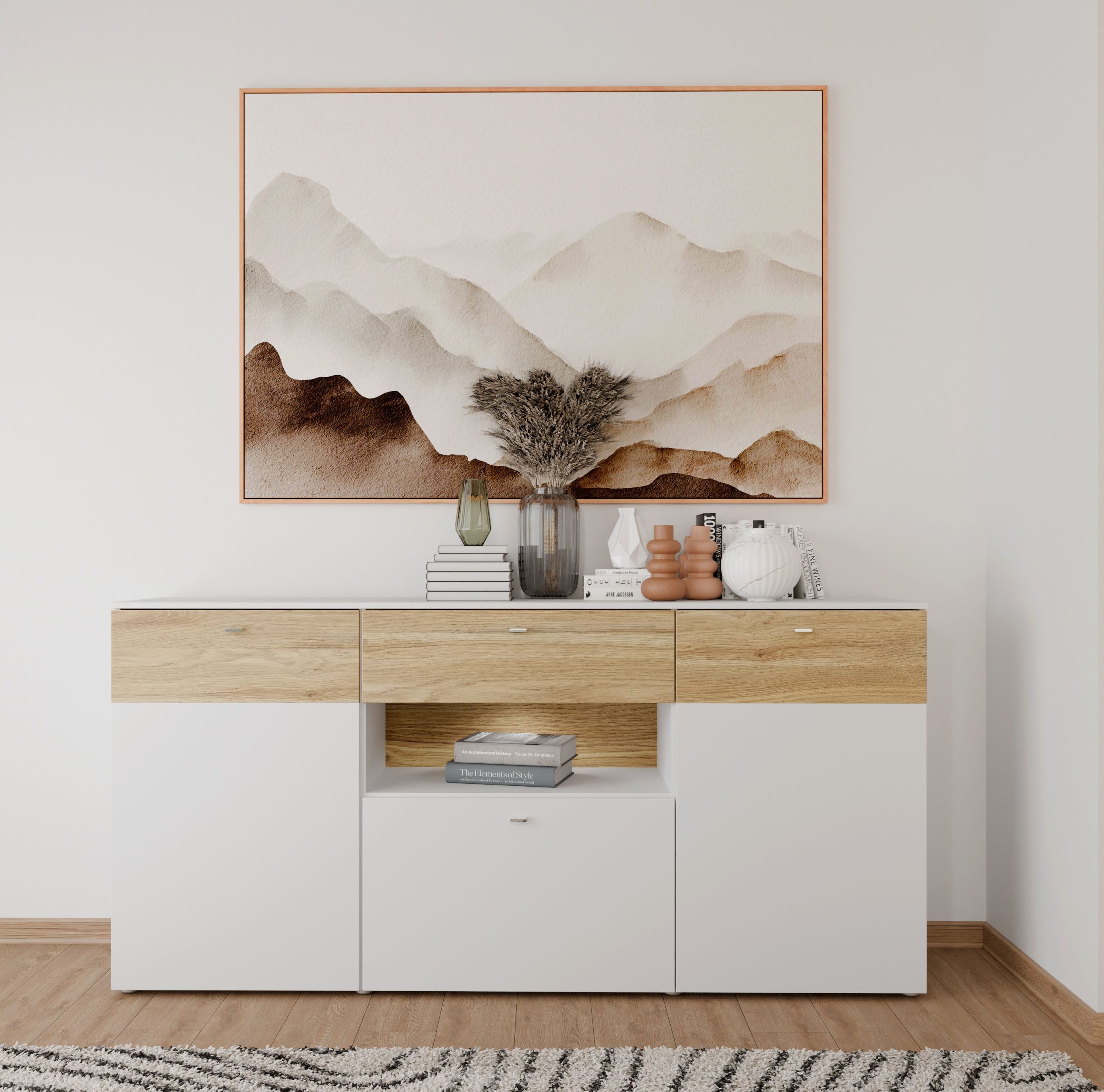 FORTE Sideboard "Como", Kommode, Stauraumschrank, LED Beleuchtung, Soft Clo günstig online kaufen