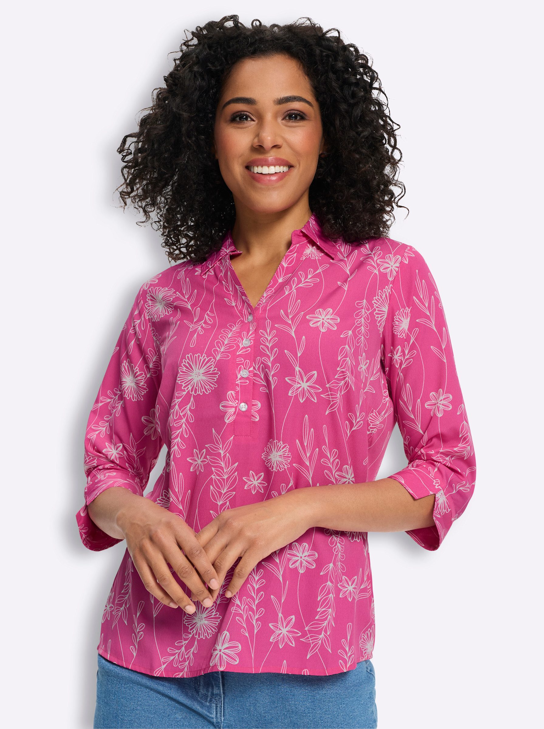 Sieh an! Klassische Bluse 3/4-Arm-Bluse 3/4-Arm
