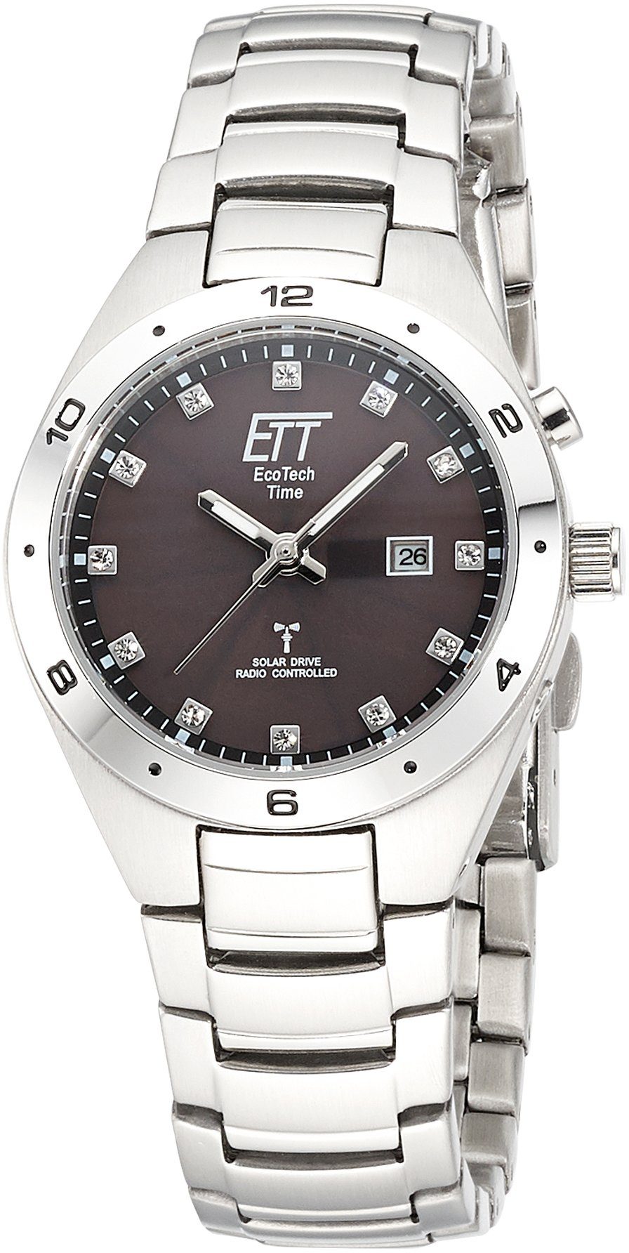 ETT Funkuhr Altai, ELS-11442-21M, Armbanduhr, Damenuhr, Solar, Datum