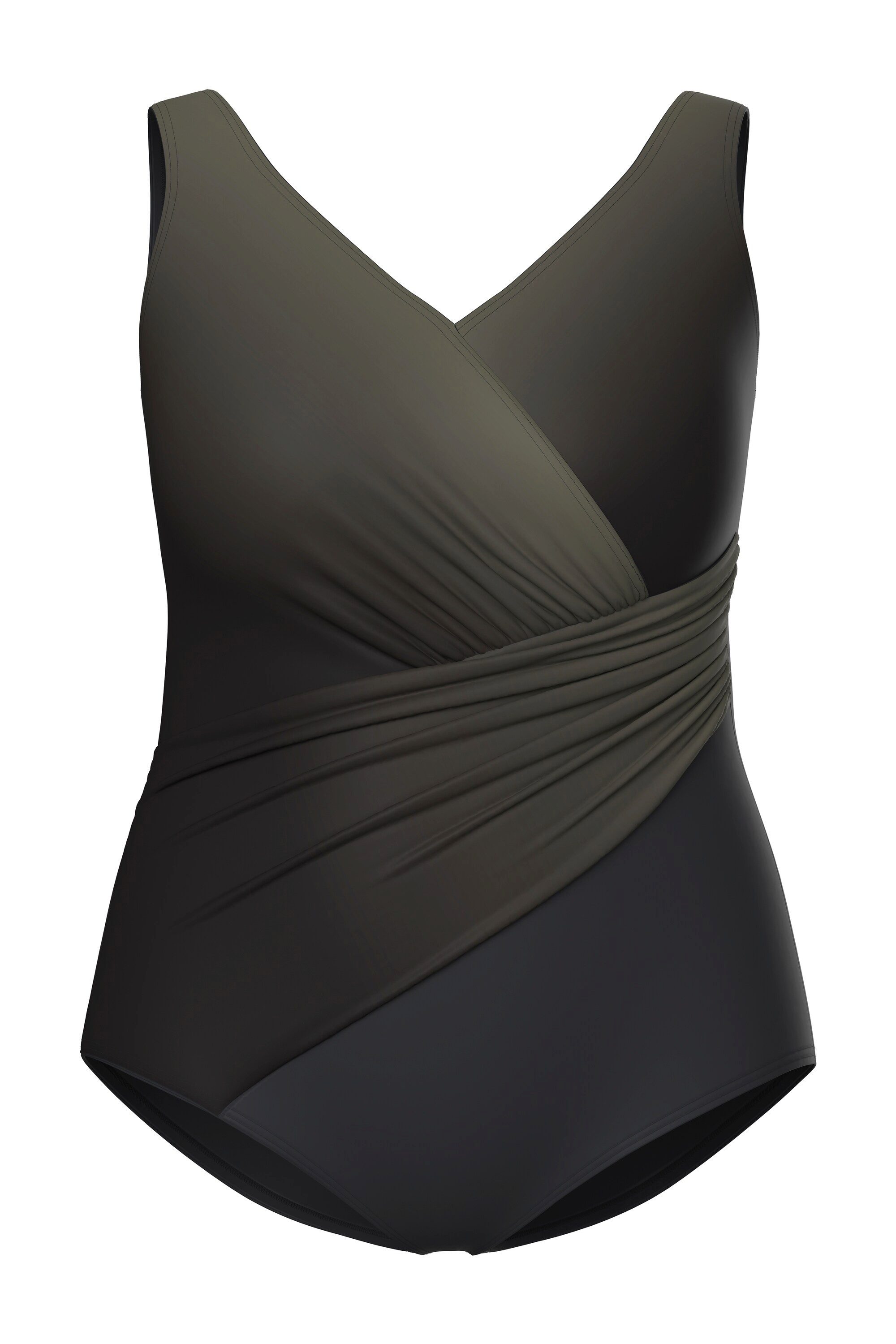 Ulla Popken Badeanzug Badeanzug Farbverlauf Drapierung Softschalen