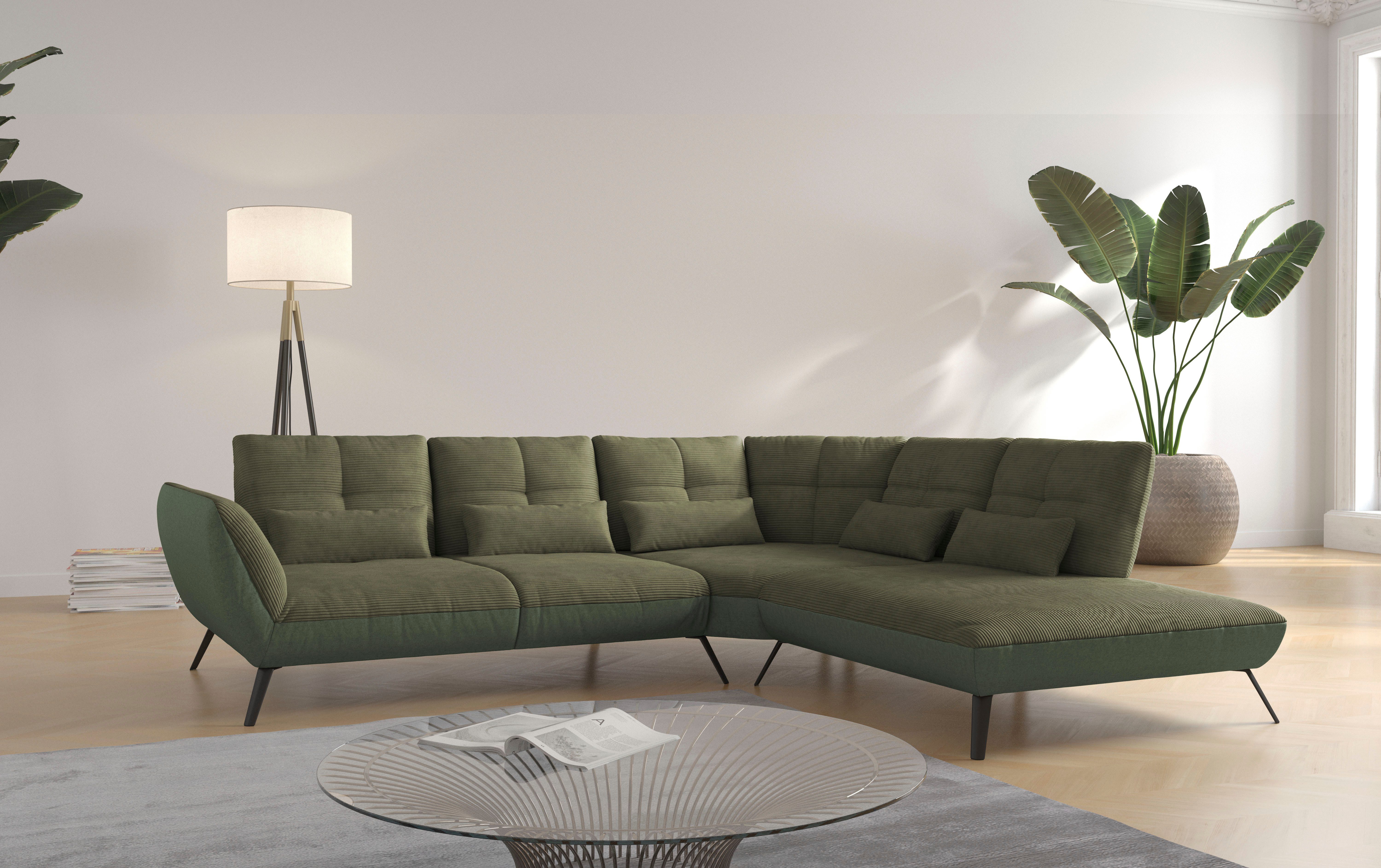Places of Style Ecksofa "Mikado L-Form", inkl. Sitztiefenverstellung und Ar günstig online kaufen
