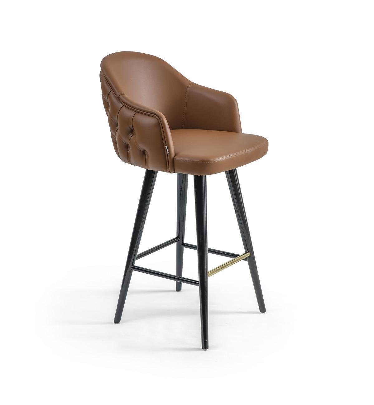 JVmoebel Barhocker Luxus Neu Bar Stuhl in Möbel, Moderne Barhocker Made Braun Chesterfield Hocker Europa