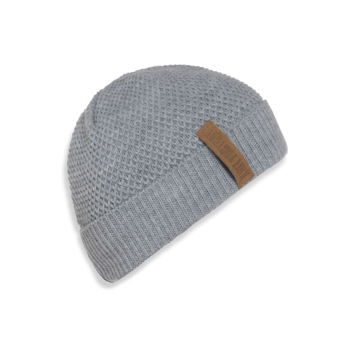 Knit Factory Strickmütze Jazz Шапки One Size Glatt Grau (1-St) Mütze Strickmütze Kopfbedeckung Hut Wollmütze