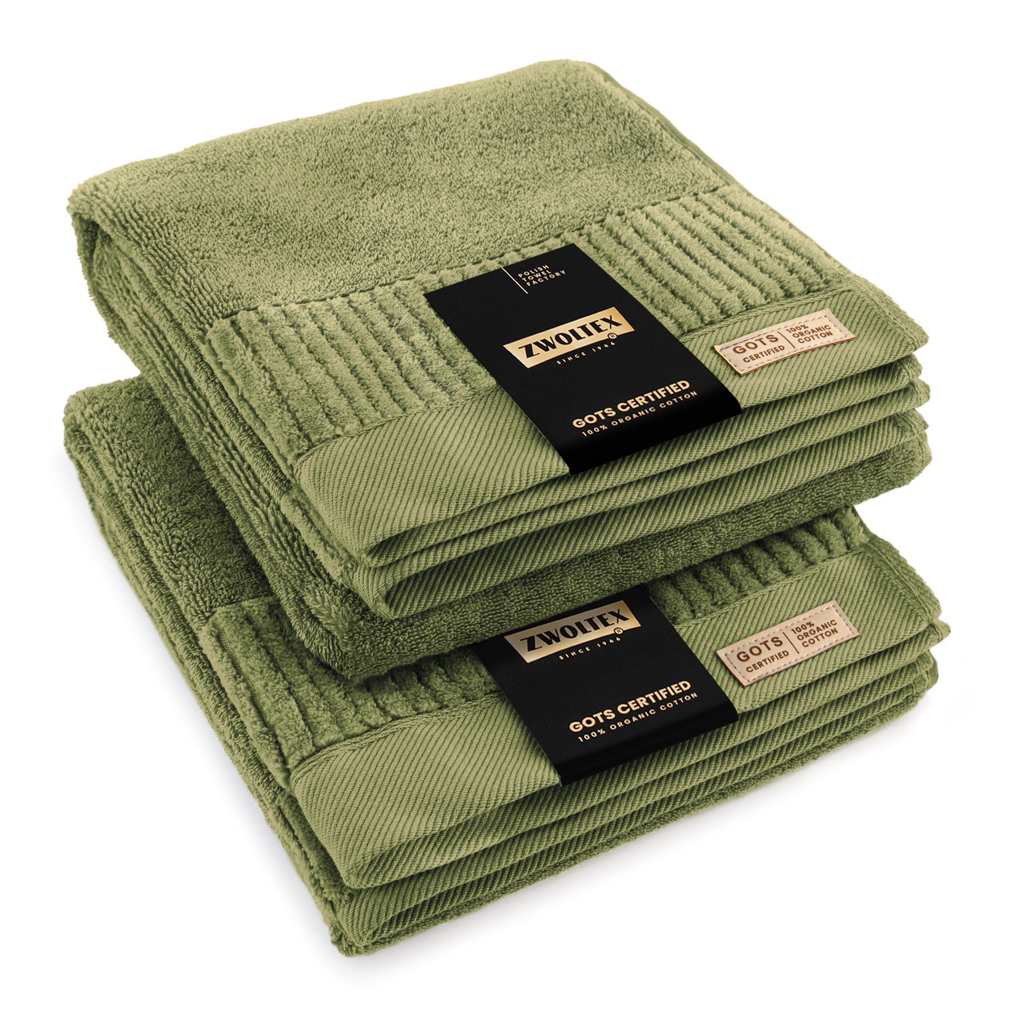 Zwoltex Handtücher PORTO Duschtuch Set 2x50x100 Bio Baumwolle weich 600g Premium, (Fusselfreies Handtuch Set bestehend aus zwei 50x100 Duschtüchern), Dichte Premium Frottierstruktur mit langlebiger Qualität