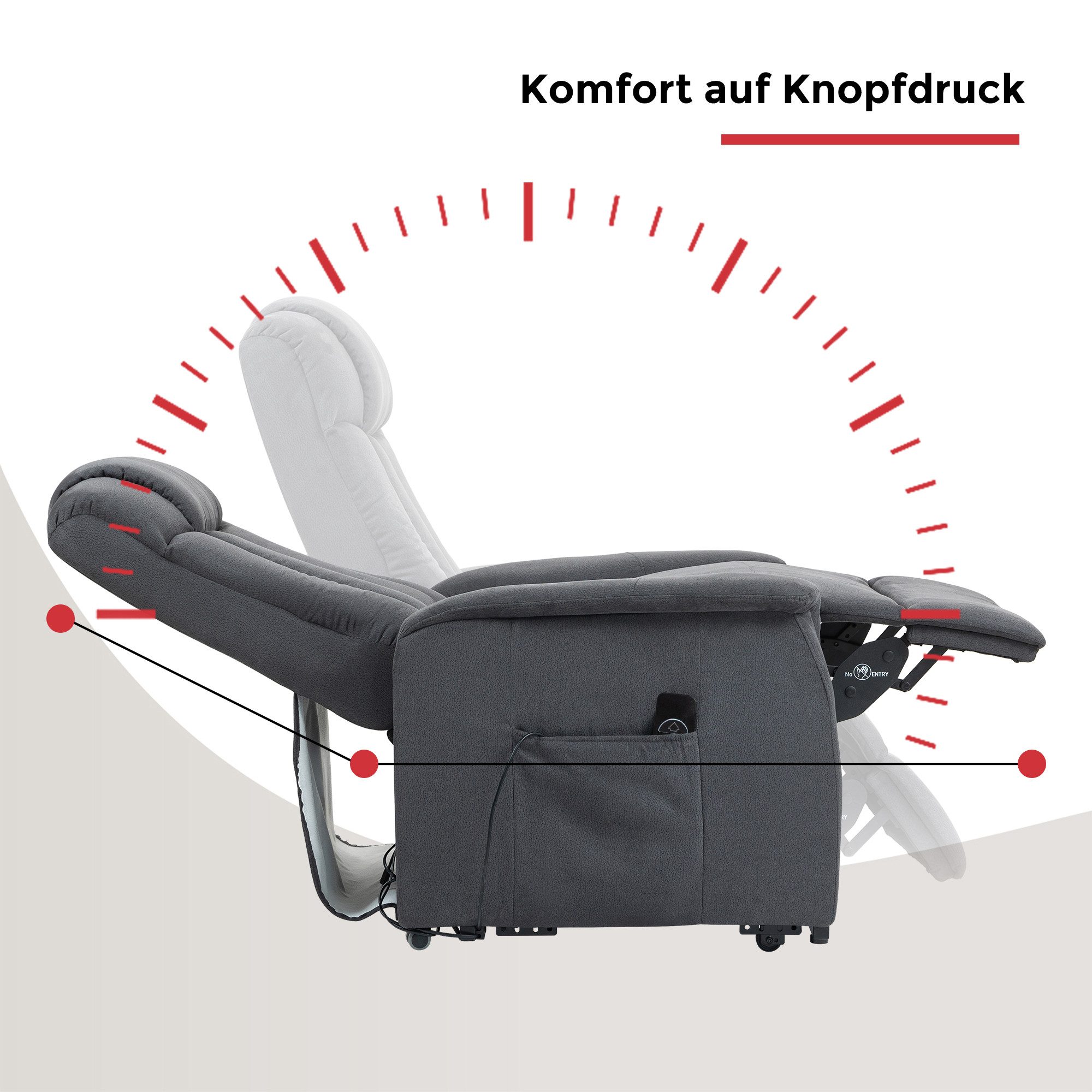 Duo Collection TV-Sessel Delphi mit elektrischer Aufstehhilfe, Relaxfunktion und Taschenfederkern mit Stahlwellenunterfederung