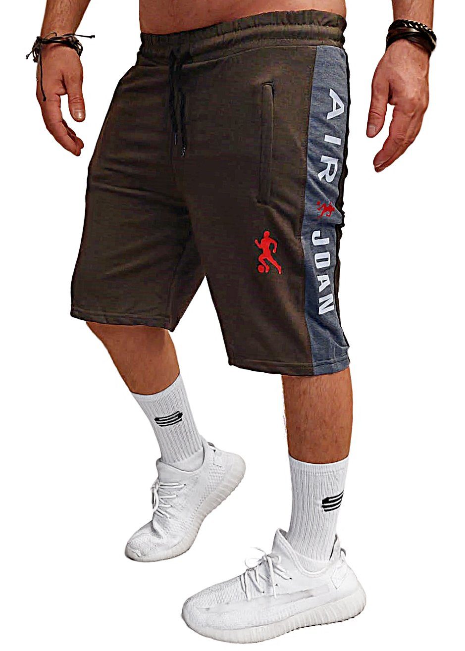 RMK Shorts Herren (1006) sport Short Hose shorts 3/4 Sommer Capri Fitness Khaki kurz Bermuda uni tarn