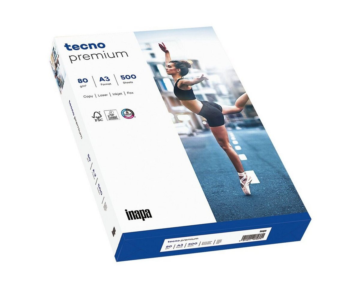 Thumbnail - Inapa tecno Druckerpapier Premium, Format DIN A3, 80 g/m², 170 CIE, 500 Blatt
