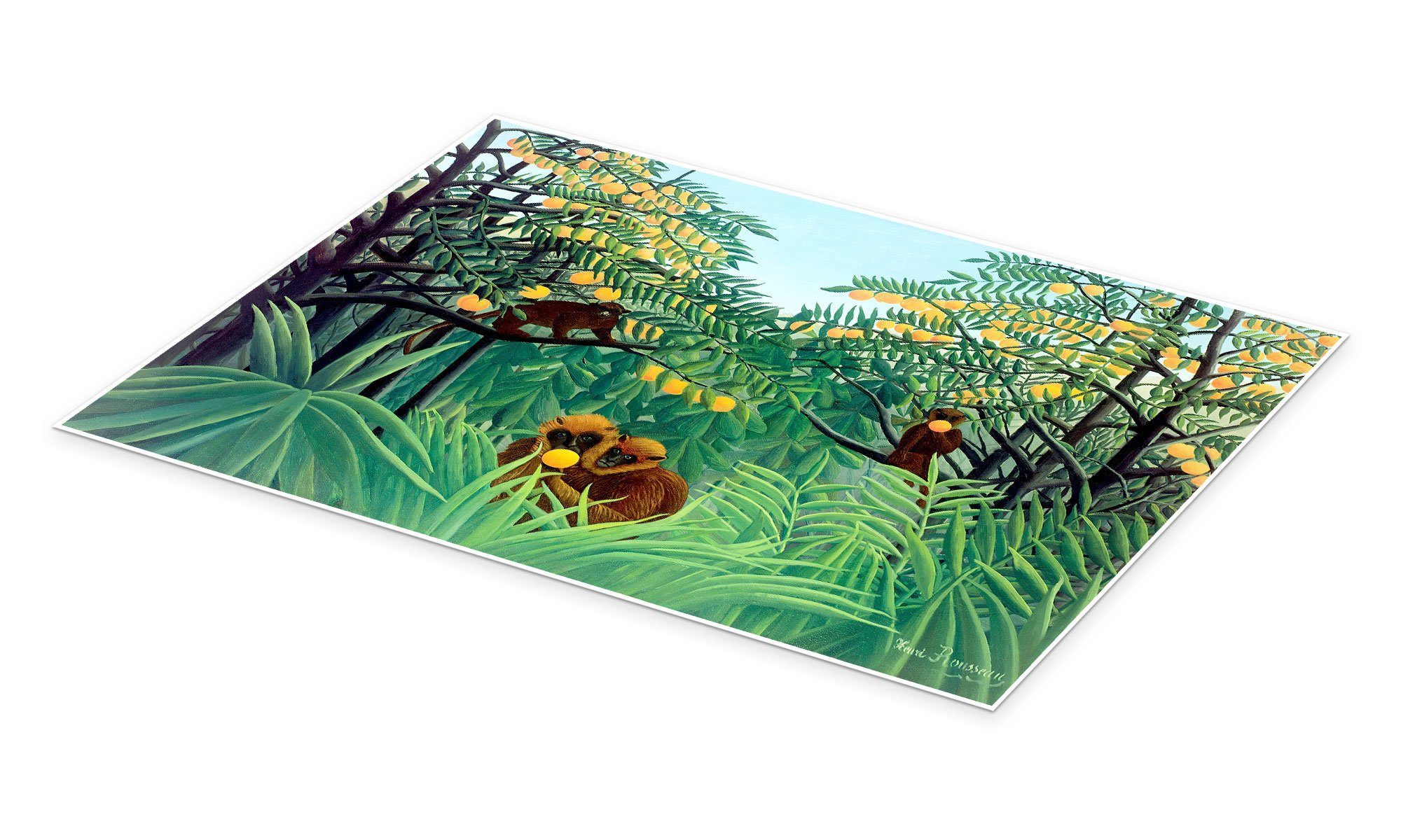 Posterlounge Wandbild Affen im Urwald, Henri Rousseau, erhältlich als Poster, Leinwandbild, Wandsticker oder Acrylglasbild