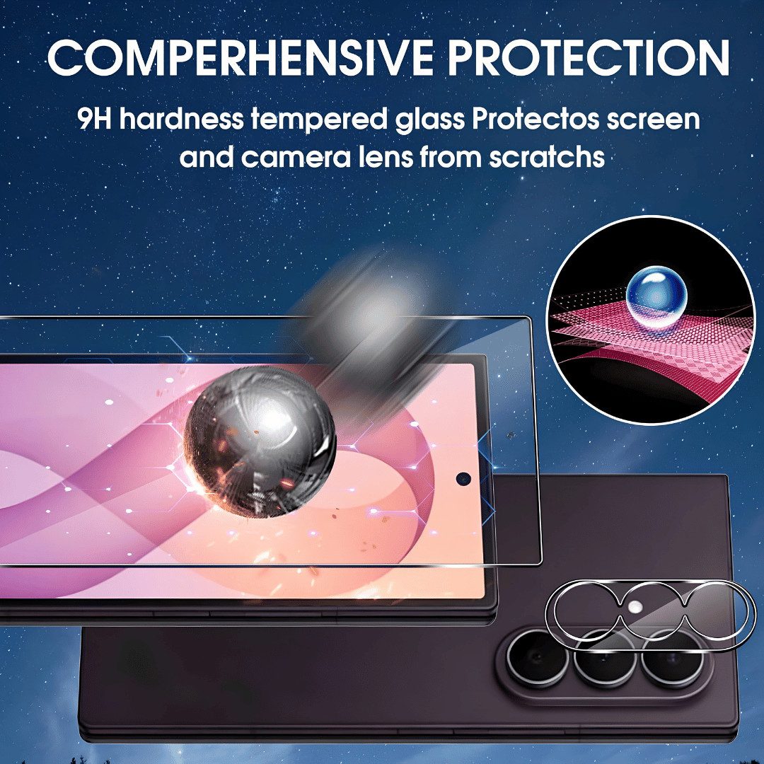 SmartUP Displayschutzglas 2X Schutzglas für Samsung Galaxy Z Fold 8 Ultra Display Panzerfolie 9H für Samsung Galaxy Z Fold 8 Ultra, 4 Stück, Rundumschutz, passg – Bild 2 von 5