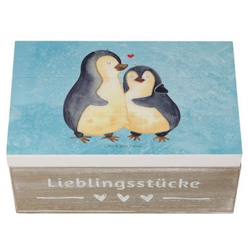 Mr. & Mrs. Panda Dekokiste Pinguin umarmend - Eisblau - Geschenk, Kiste, Liebe, Schatulle, Schat (1 St)