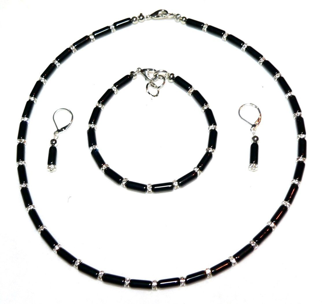 traumschmuck Schmuckset 328 3er Schmuckset Halskette Armband Ohrringe Glasperlen (incl. Schmuckbox), handgefertigt, Made in Germany