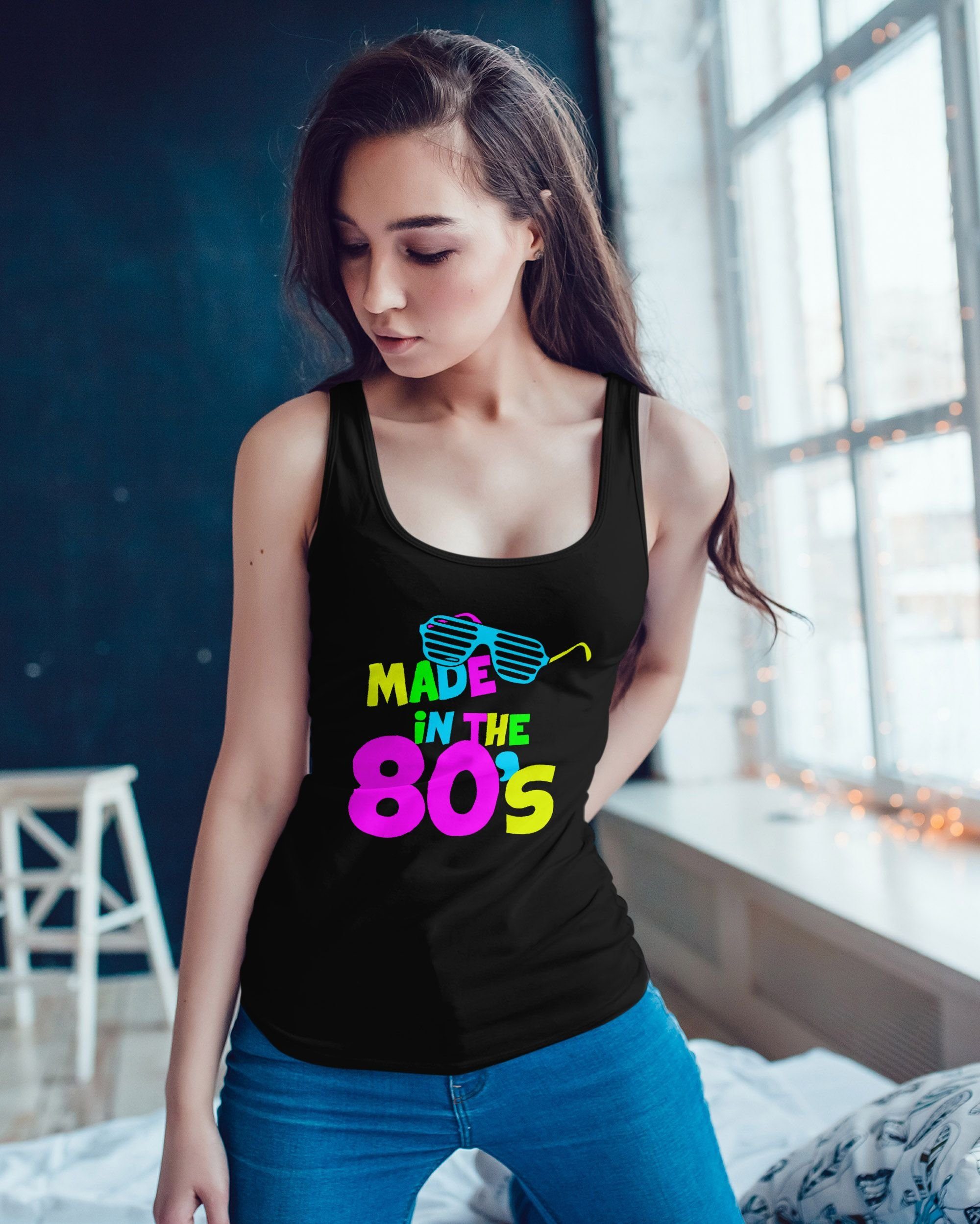 MoonWorks Tanktop Damen Tanktop Geburtstag Made in the 80's Retro Eighties günstig online kaufen