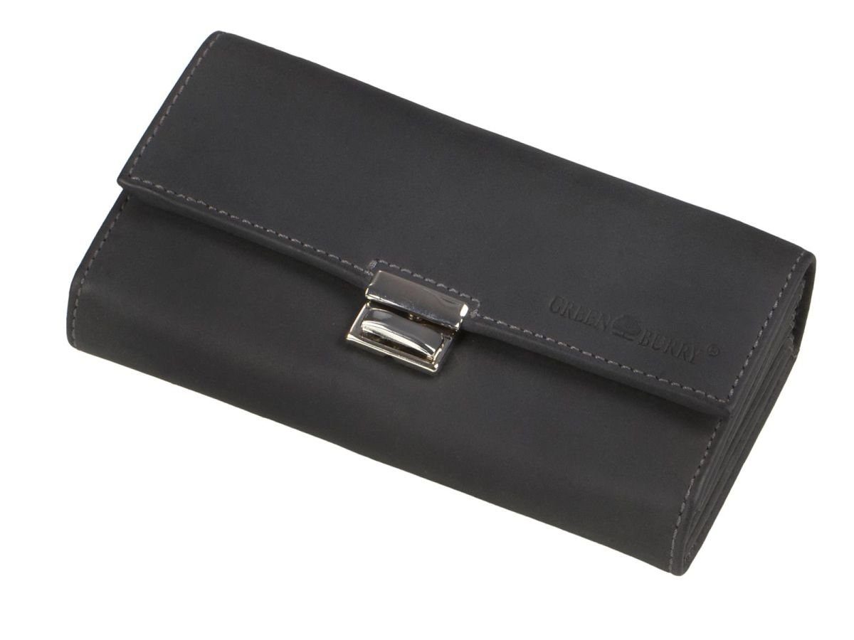 Greenburry Kellnerbörse Vintage Black (1-teilig), Geldbörse, Leder, Gastronomie