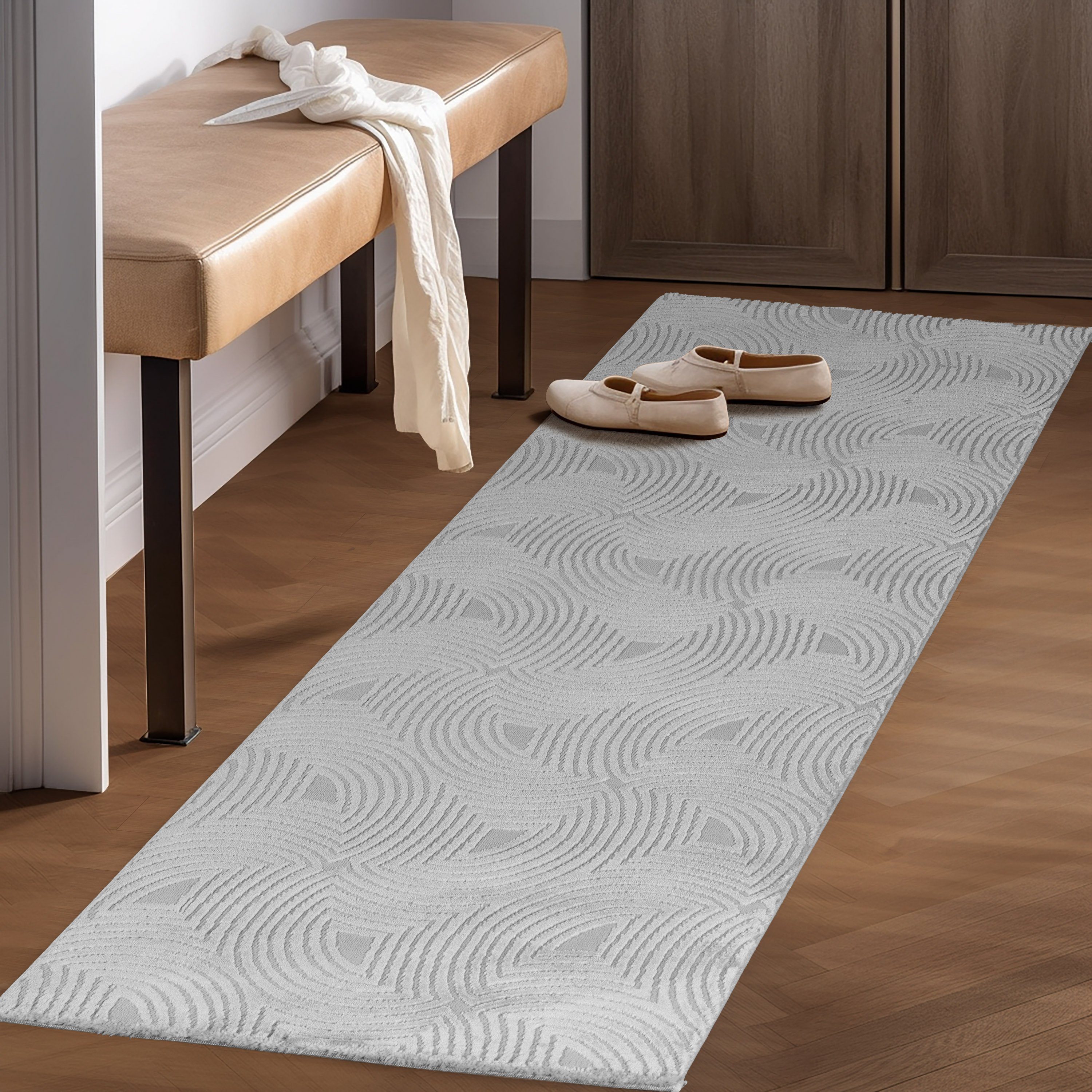 SIMPEX24 Kurzflor-Bettumrandung Skandinavisches Boho Muster, Höhe günstig online kaufen