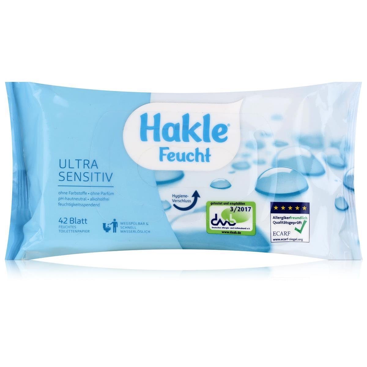 HAKLE feuchtes Toilettenpapier Hakle Feucht Ultra Sensitiv 42 Blatt Feuchtes Toilettenpapier Nachfüll