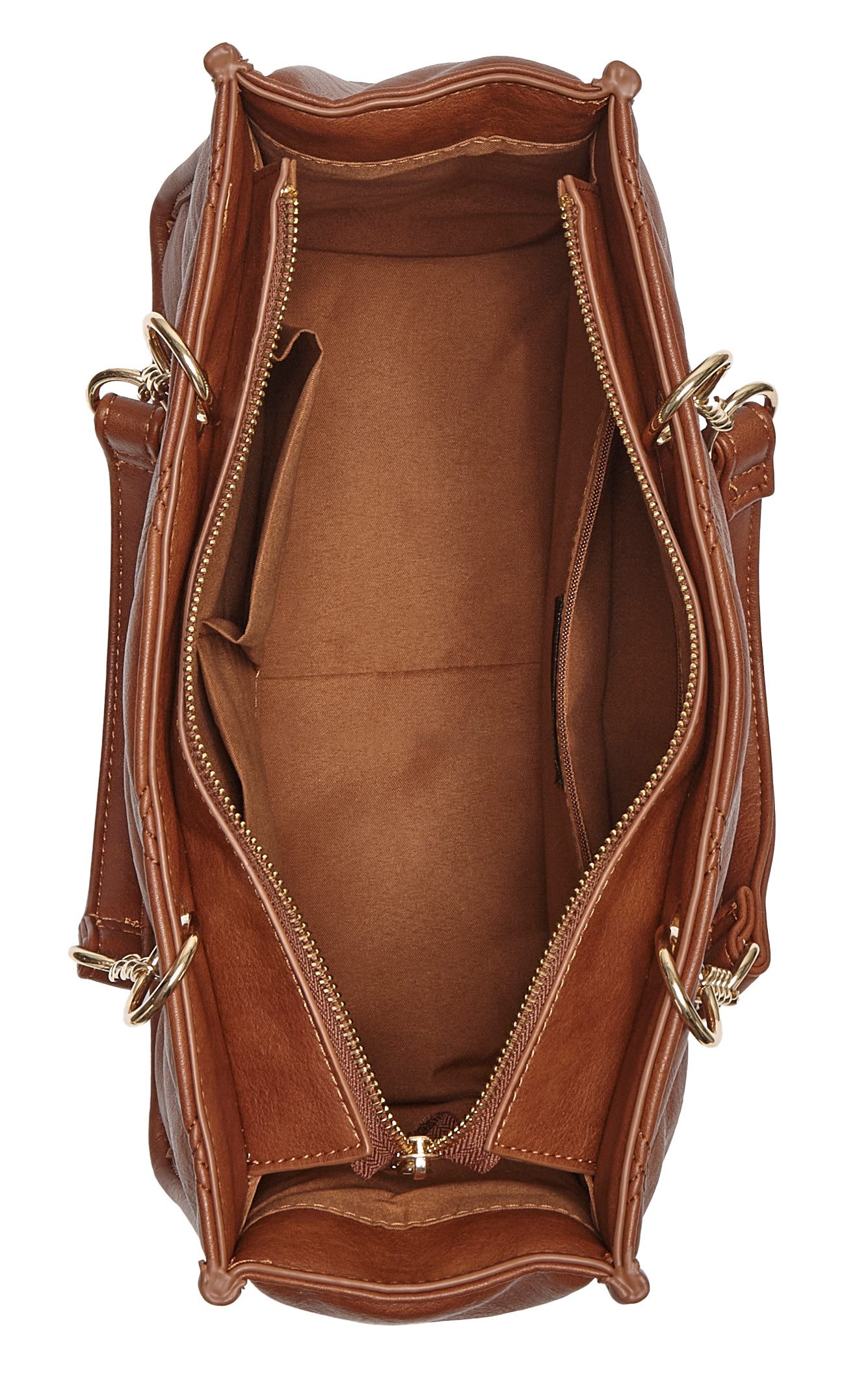 Vivance by Lascana Handtasche Henkeltasche, Schultertasche, Minibag, Damentasche, mit modischer Steppung und Ketten-Details VEGAN – Bild 3 von 5