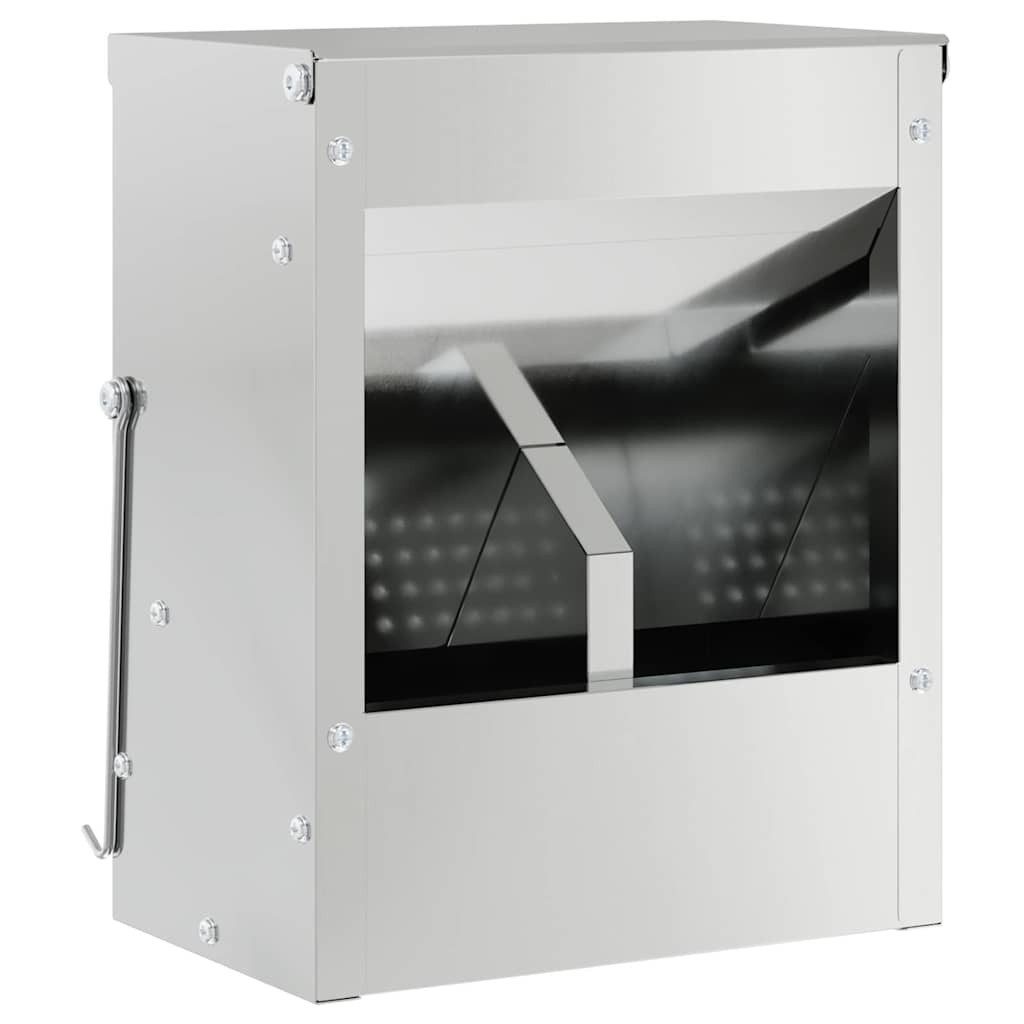 vidaXL Futterspender Kaninchenfütterer Silber 20 x 12,5 x 25 cm Verzinkter Stahl