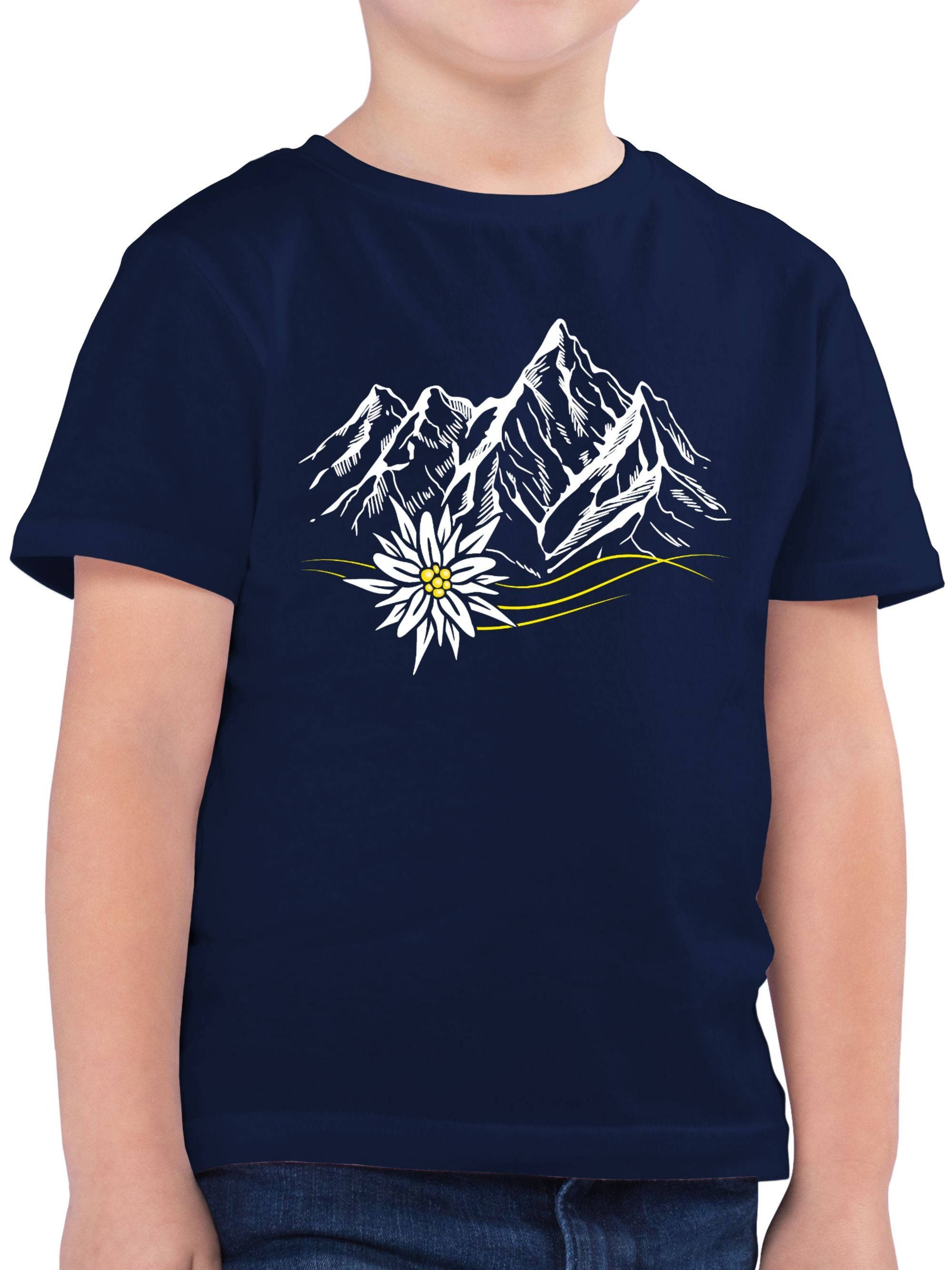 Shirtracer T-Shirt Edelweiß Berge Wandern Wanderlust Berg ruft Alpen (1-tlg) Mode für Oktoberfest Kinder Outfit