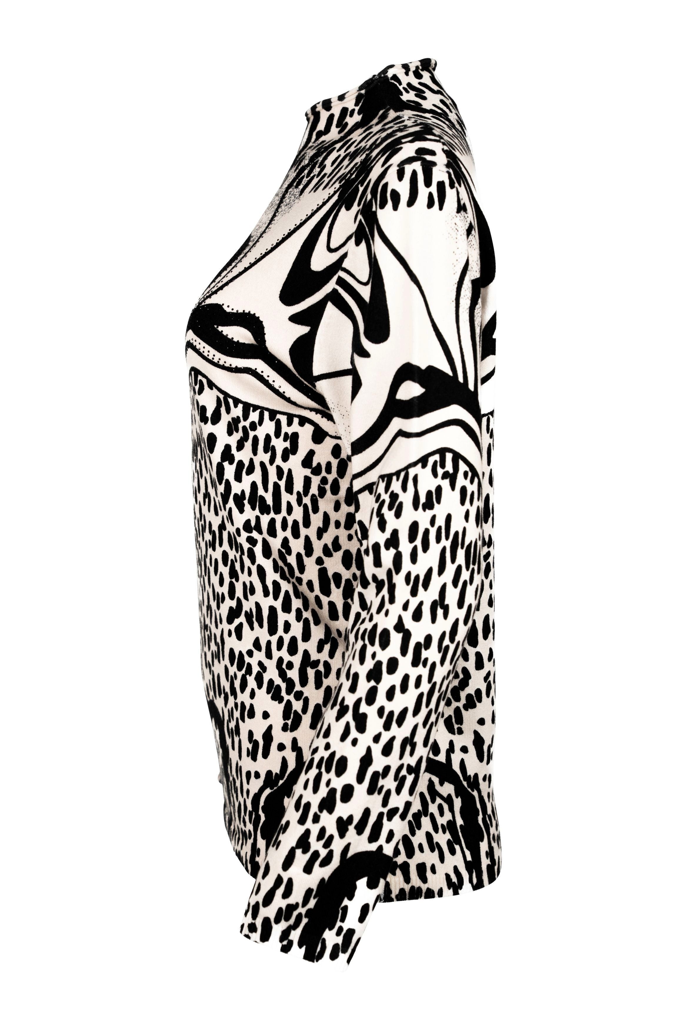 Faber Stehkragenpullover Leichter Stehbundpullover mit Blickfang-Print mit Blickfang-Print