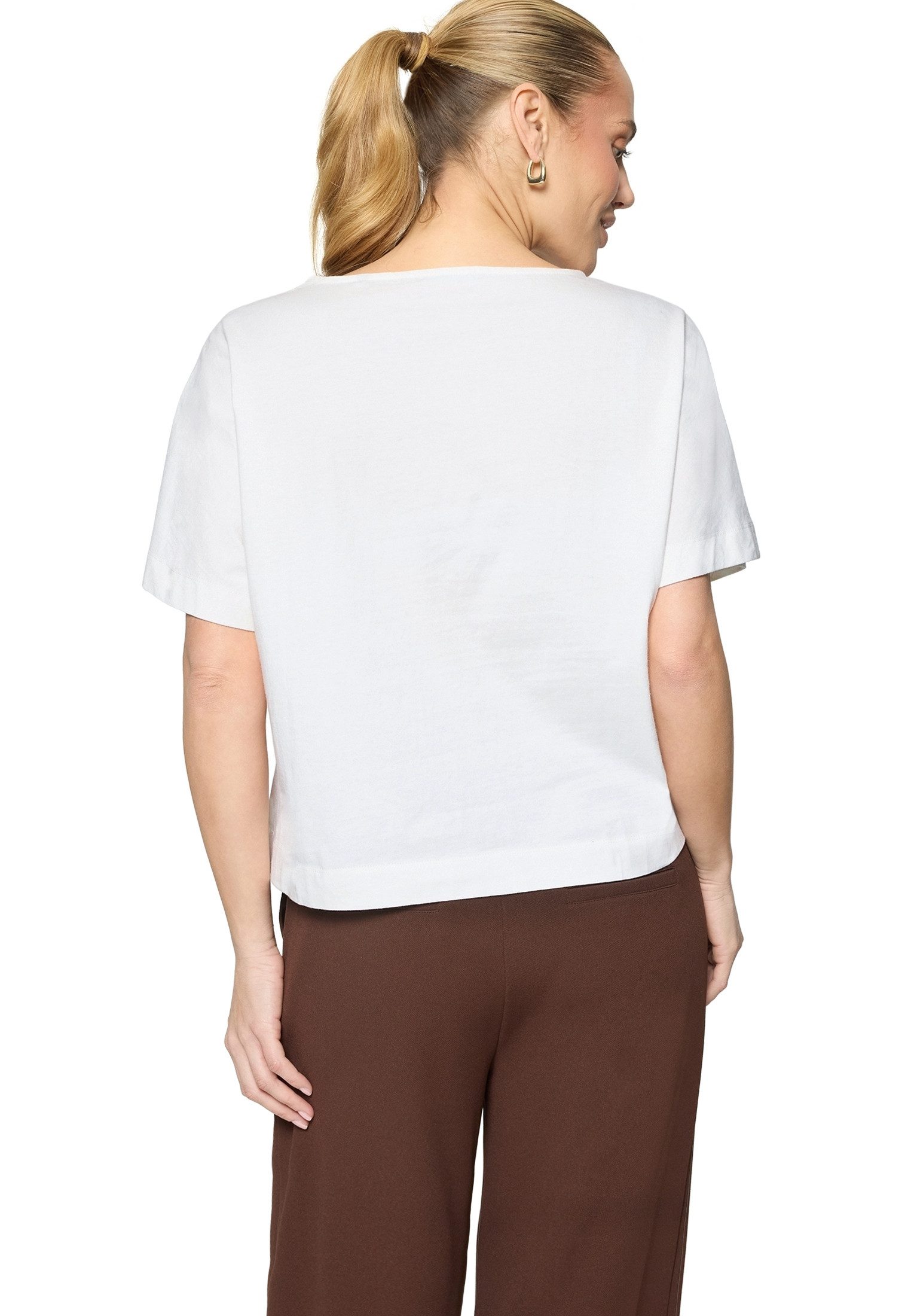 Zero Kurzarmshirt Damen mit Stickerei (1-tlg) Stickerei