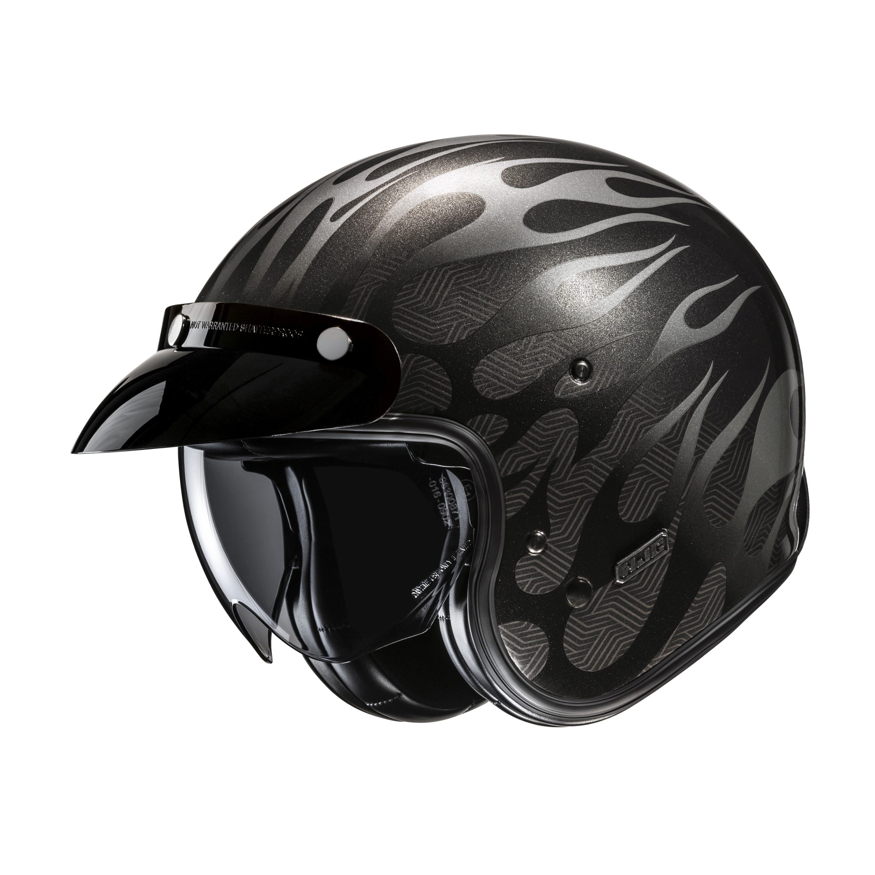 HJC Motorradhelm, V31 Firo MC5 Motorrad Jethelm Schwarz Grau