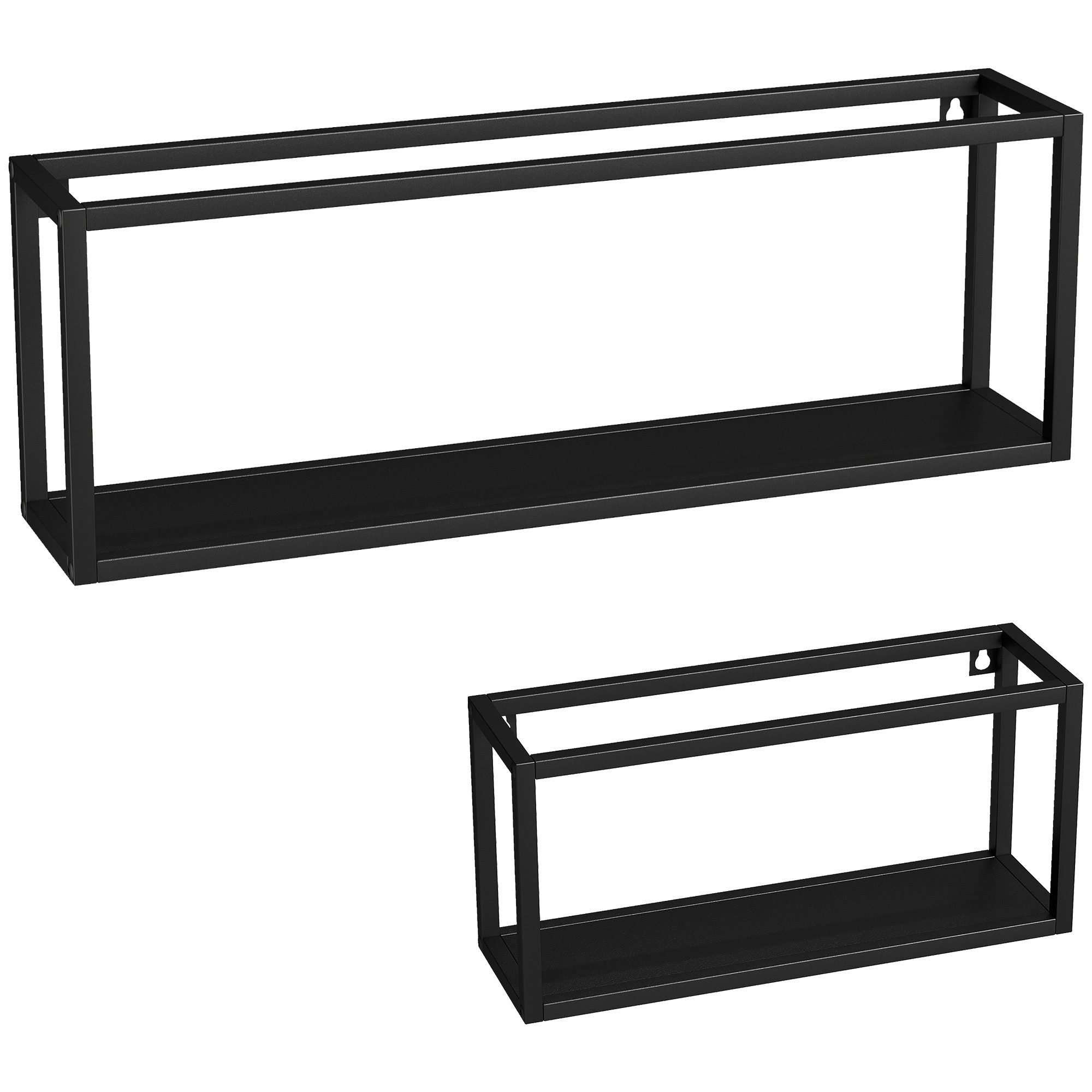 MC Star Bücherregal 2er-Set Wandregale, 15 kg Tragkraft, für Wandmontage, Stahl, Schwarz