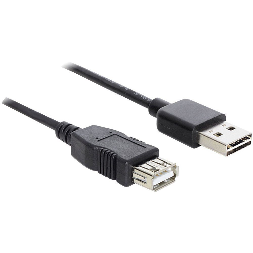 Delock USB-Kabel USB 2.0 USB-A Stecker, USB-A Buchse 1.00 m Schwarz be USB-Kabel