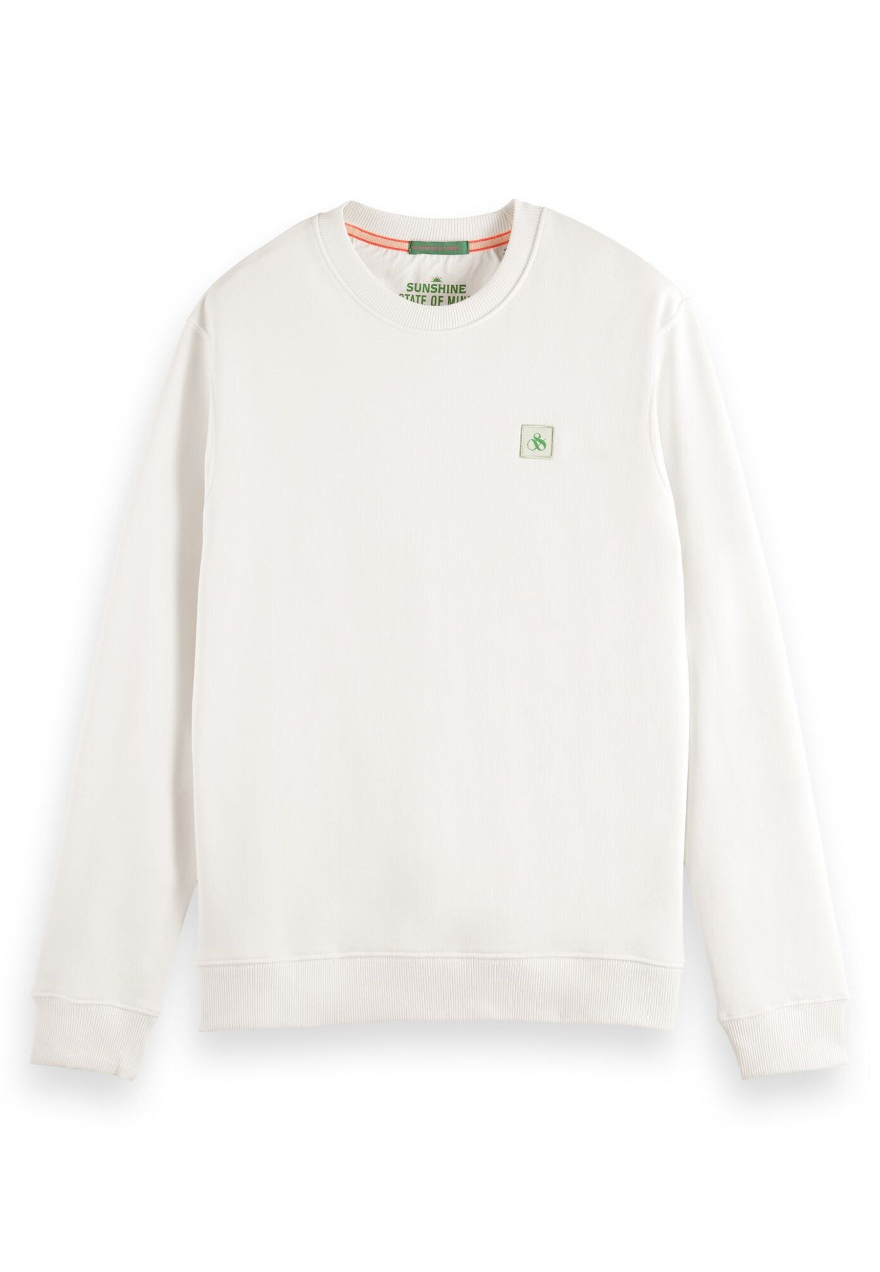 Scotch & Soda Sweatshirt Pullover Sweatshirt mit R-Neck und Logo-Detail (1-tlg) weiss