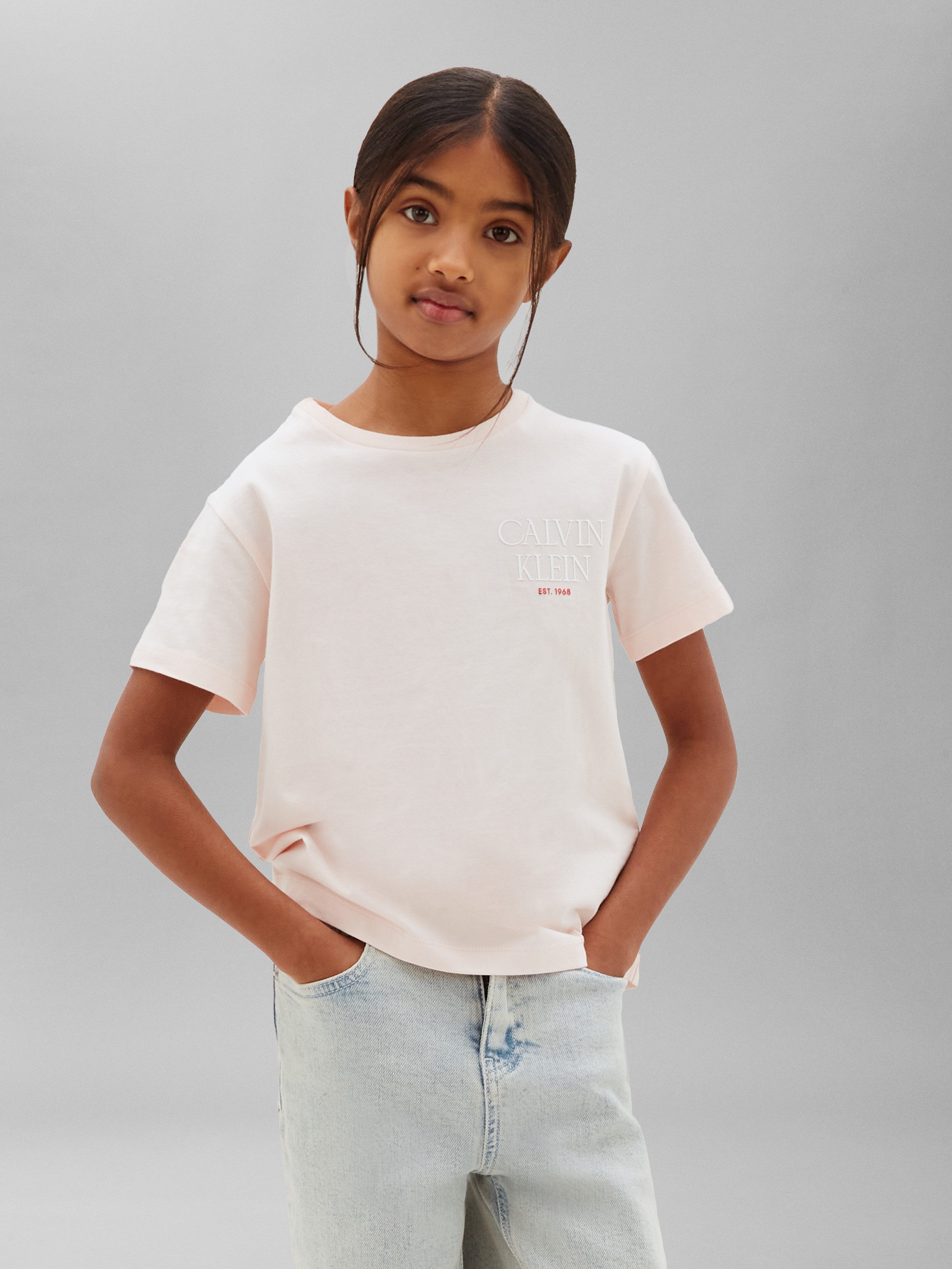 Calvin Klein Jeans T-Shirt mit großem Rückendruck, reine Baumwolle, Regular Fit
