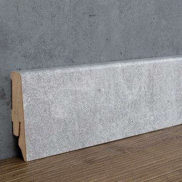 PROVISTON Sockelleiste MDF, 18 x 58 x 2500 mm, Granit, Fußleiste, MDF foliert