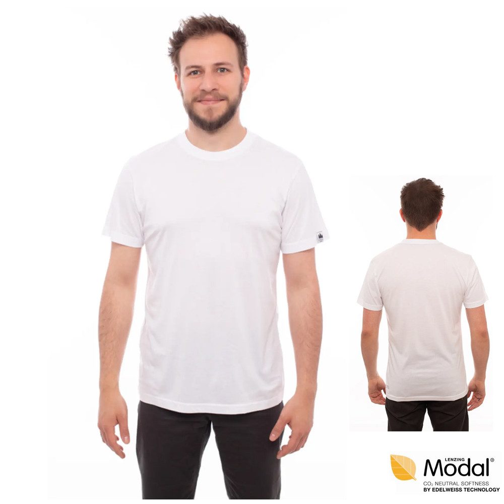 T-Shirt Skratta - Herren Modal Mix T-Shirt LEVI Bio Baumwolle, weiß