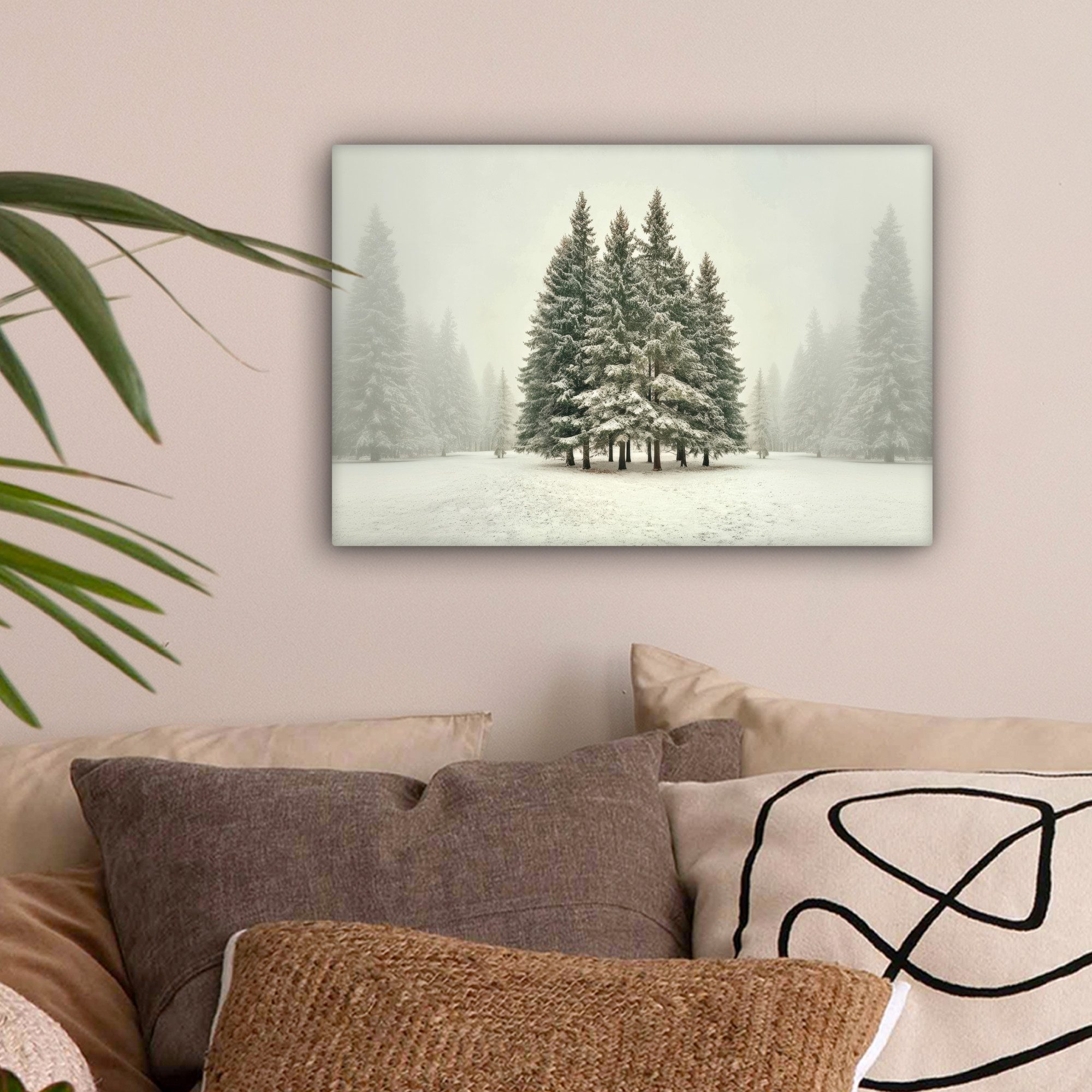 OneMillionCanvasses® Leinwandbild Bäume - Schnee - Weiß, Fotodruck (1 St), günstig online kaufen
