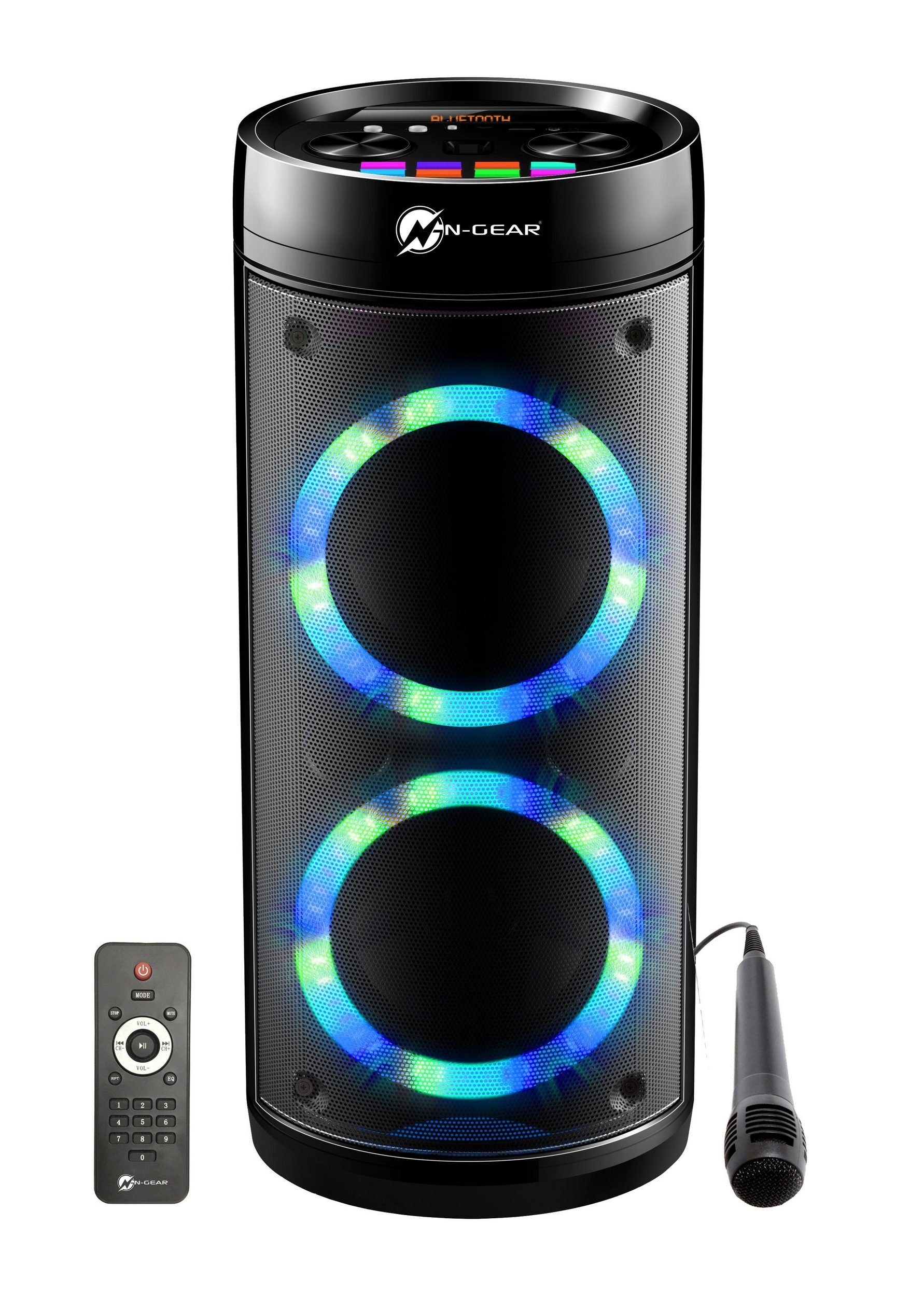 Karaoke Go N-GEAR 600W Power LPG26R Bluetooth-Lautsprecher Leistung Let's Bank, Party Disco, LED