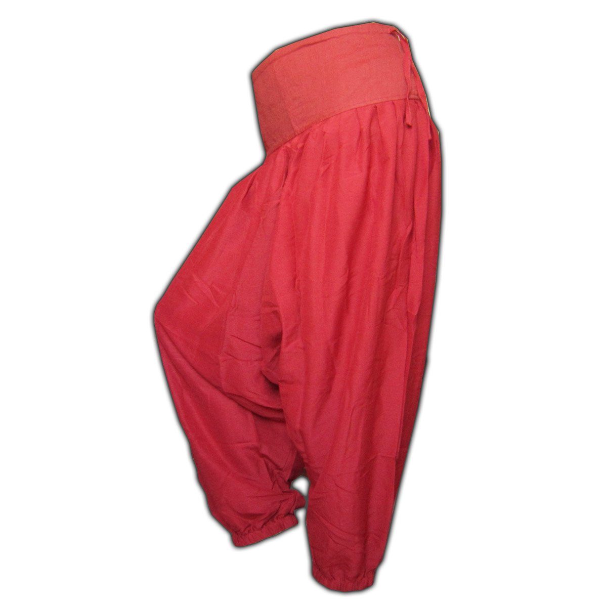 Viskose 100% bequeme für PANASIAM Jinny Pumphose aus natürlicher Aladinhose Damen Pluderhose Haremshose Rot Relaxhose Freizeithose