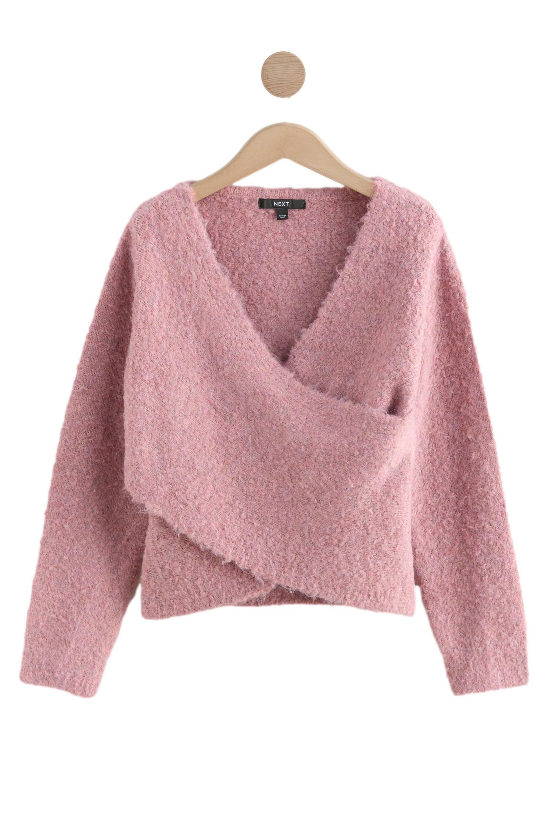 Next Wickelpullover Bouclé-Wickelpullover mit Wollanteil (1-tlg) günstig online kaufen