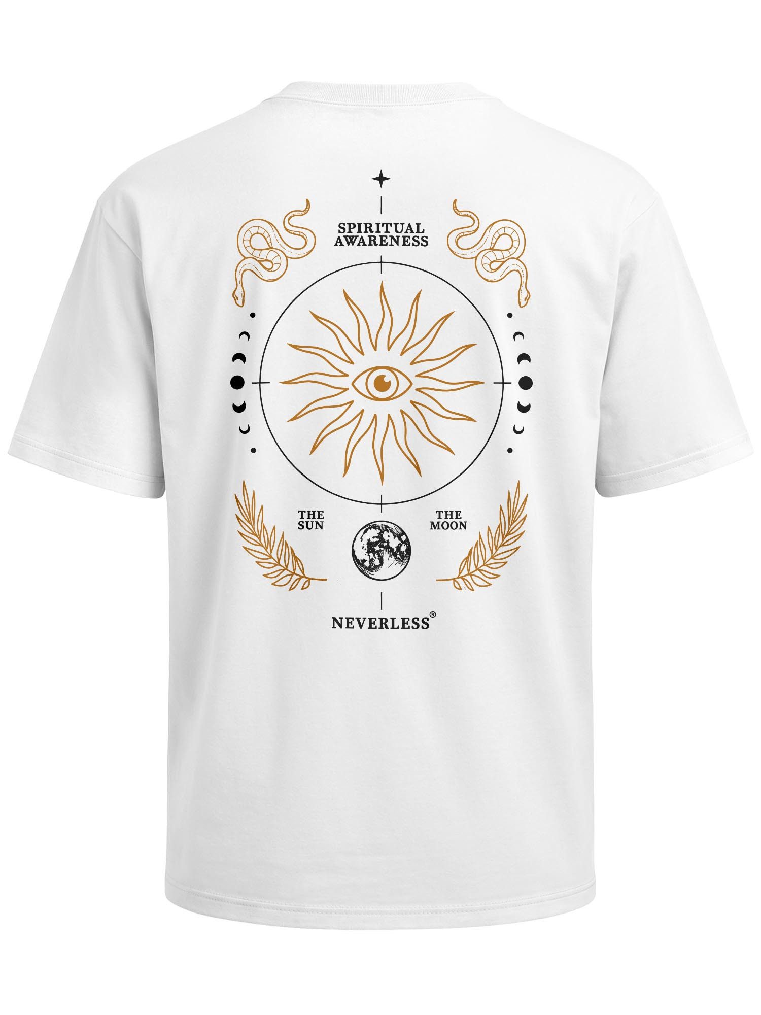 Neverless Oversize-Shirt Herren T-Shirt - Spiritual - Oversized Relaxed Fit Printshirt Sommer mit Print