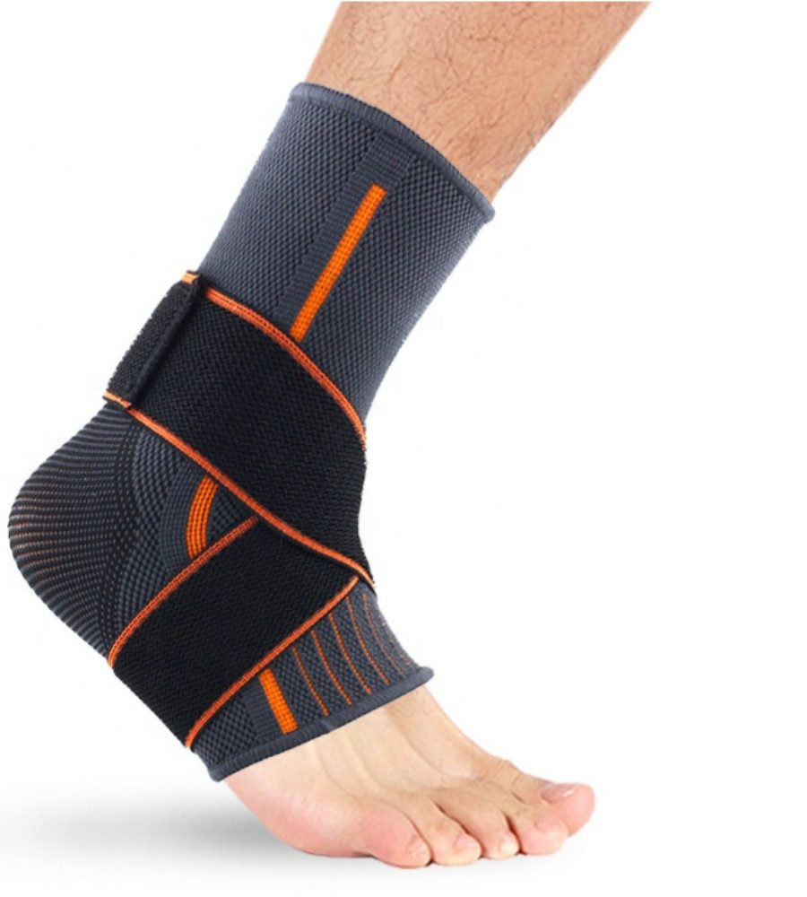 Rötting Design Sprunggelenkbandage Sprunggelenkbandage Fußgelenkbandage Knöchelbandage Fußbandage (Rötting Sports), atmungsaktiv, Farbe orange/schwarz, verschiedene Größen