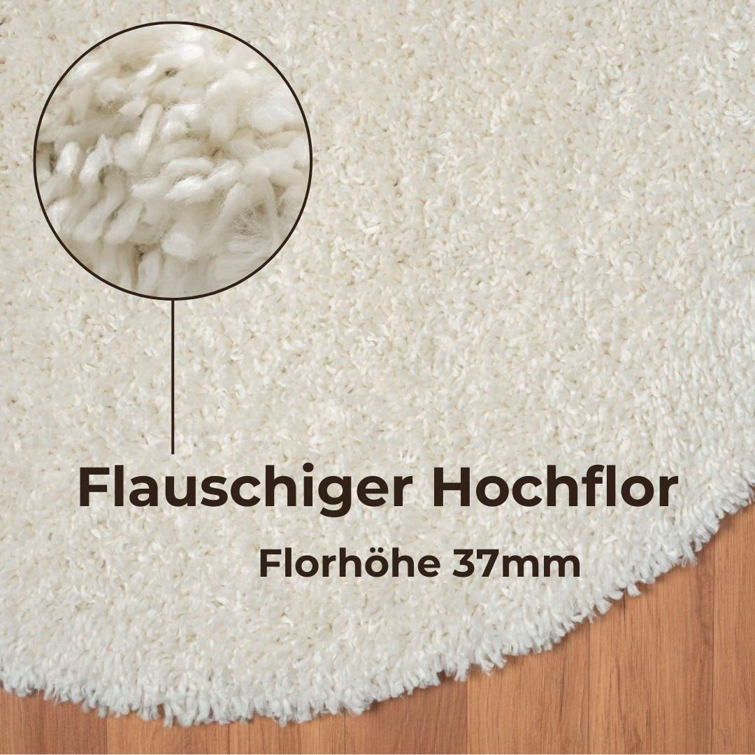 OTTO home Hochflor-Teppich Banji, rund, Höhe: 37 mm, Uni Farben, weich und flauschig, auch als rechteckig erhältlich – Bild 4 von 5