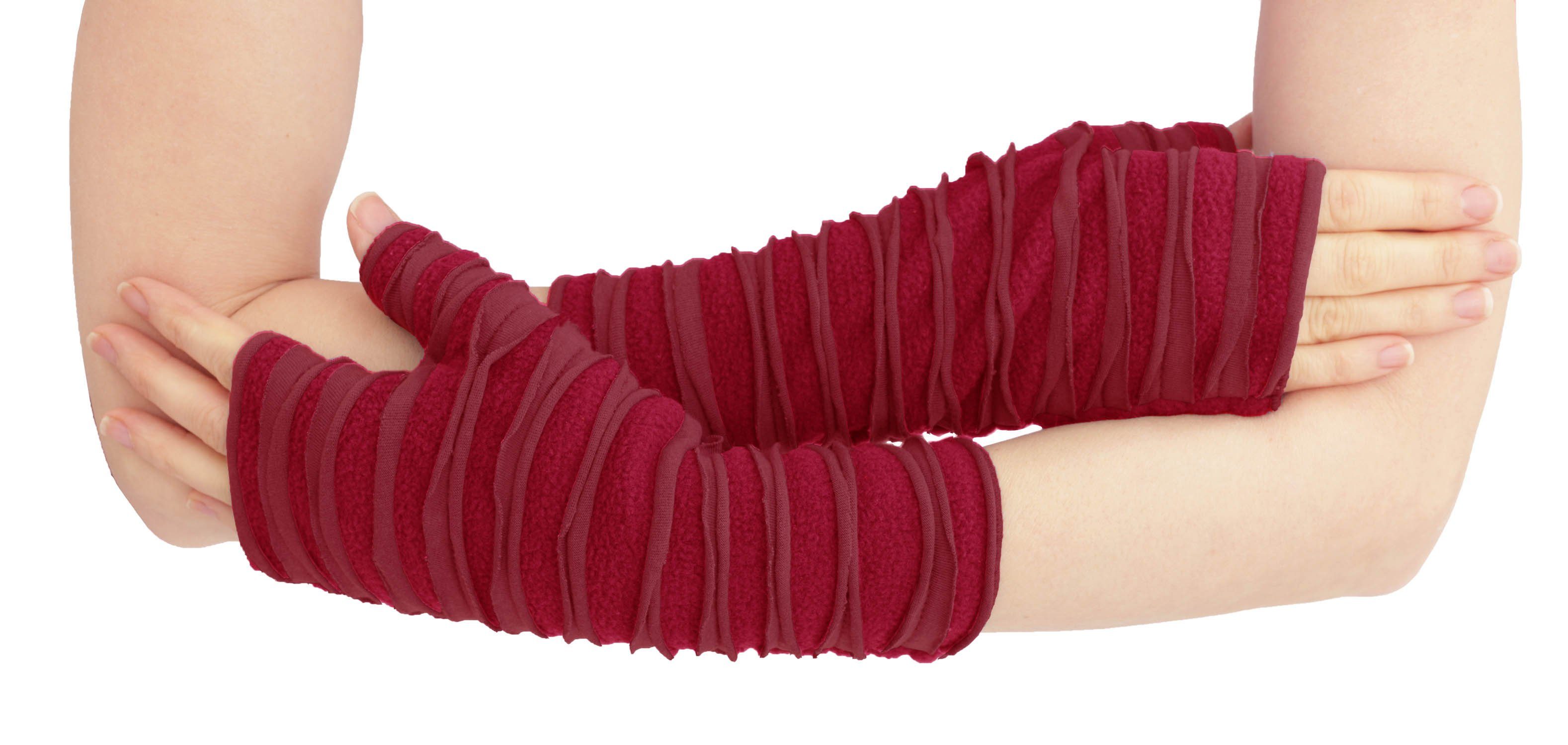 PUREWONDER Armstulpen Pulswärmer Patchwork Handstulpen hw17 (1 Paar) Rot