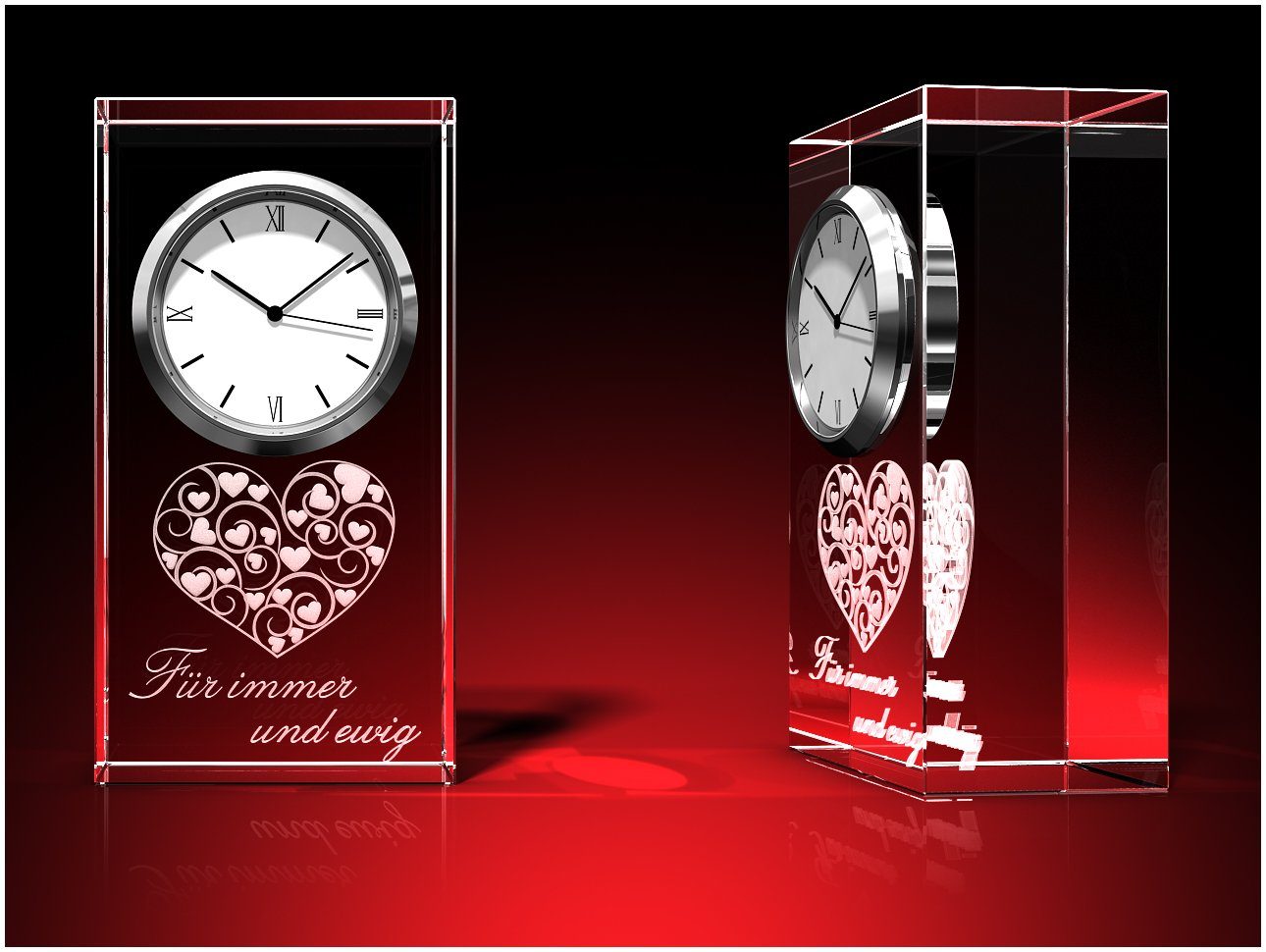 ♥Spiegel LOVE Wanduhr Uhr 3D Sticker Wand Deko Herz Wandaufkleber Wandtatoo Neu♥ 