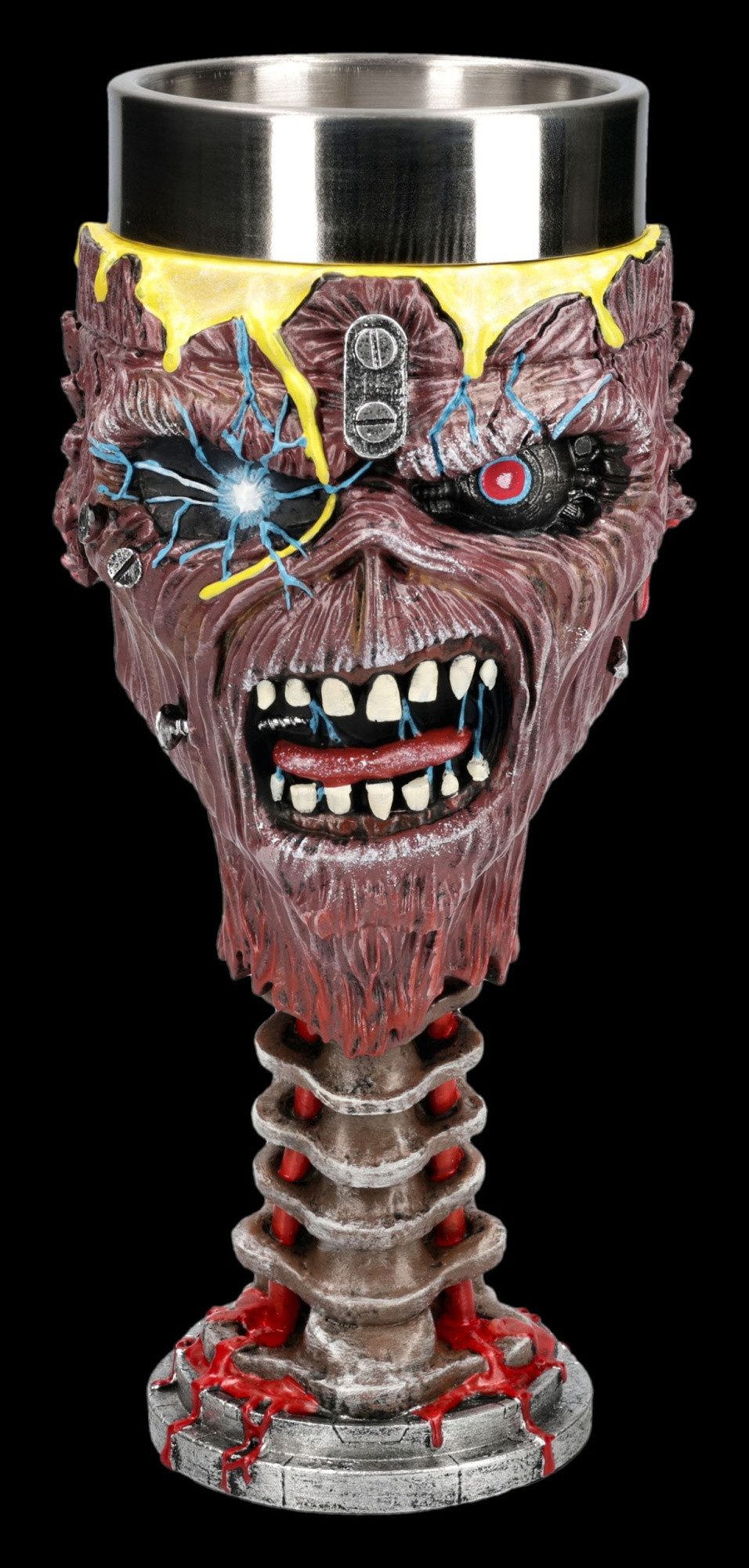 Figuren Shop GmbH Becher Iron Maiden Kelch Eddie – Can I Play With Madness Weinkelch 19.5 cm, Kunststein (Polyresin), Edelstahl