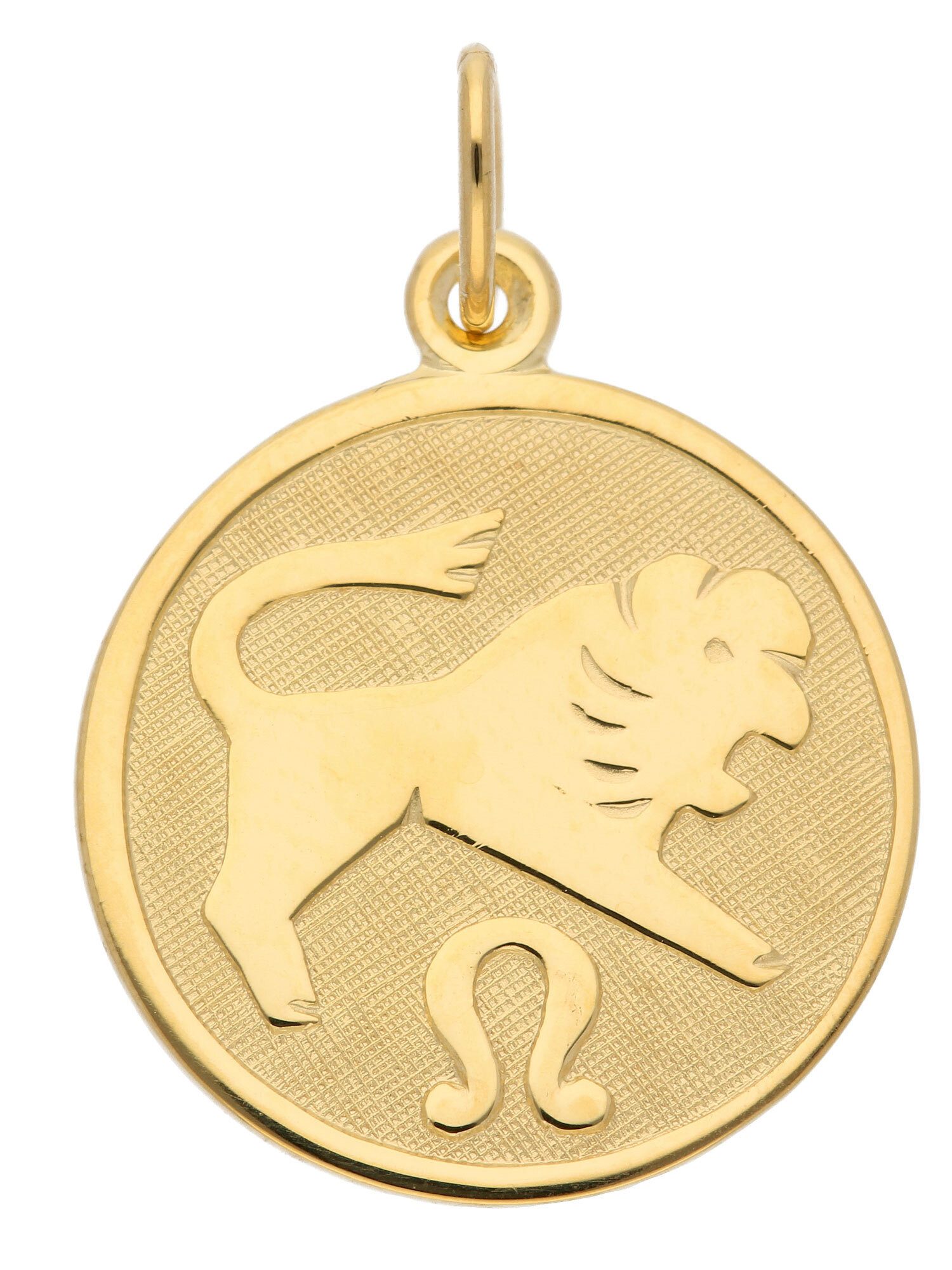 Kettenanhänger 333 Gold Sternzeichen Anhänger Löwe Ø 16 mm