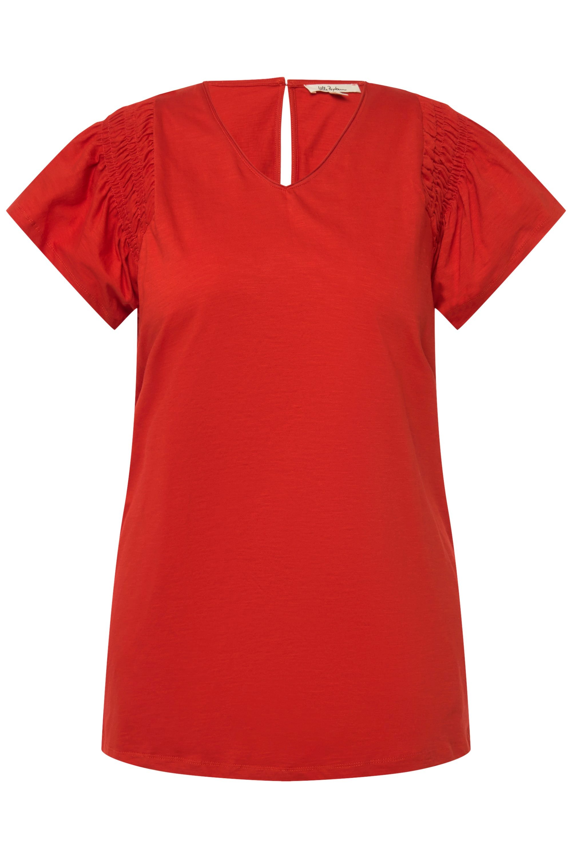 Ulla Popken Longshirt T-Shirt A-Linie V-Ausschnitt günstig online kaufen