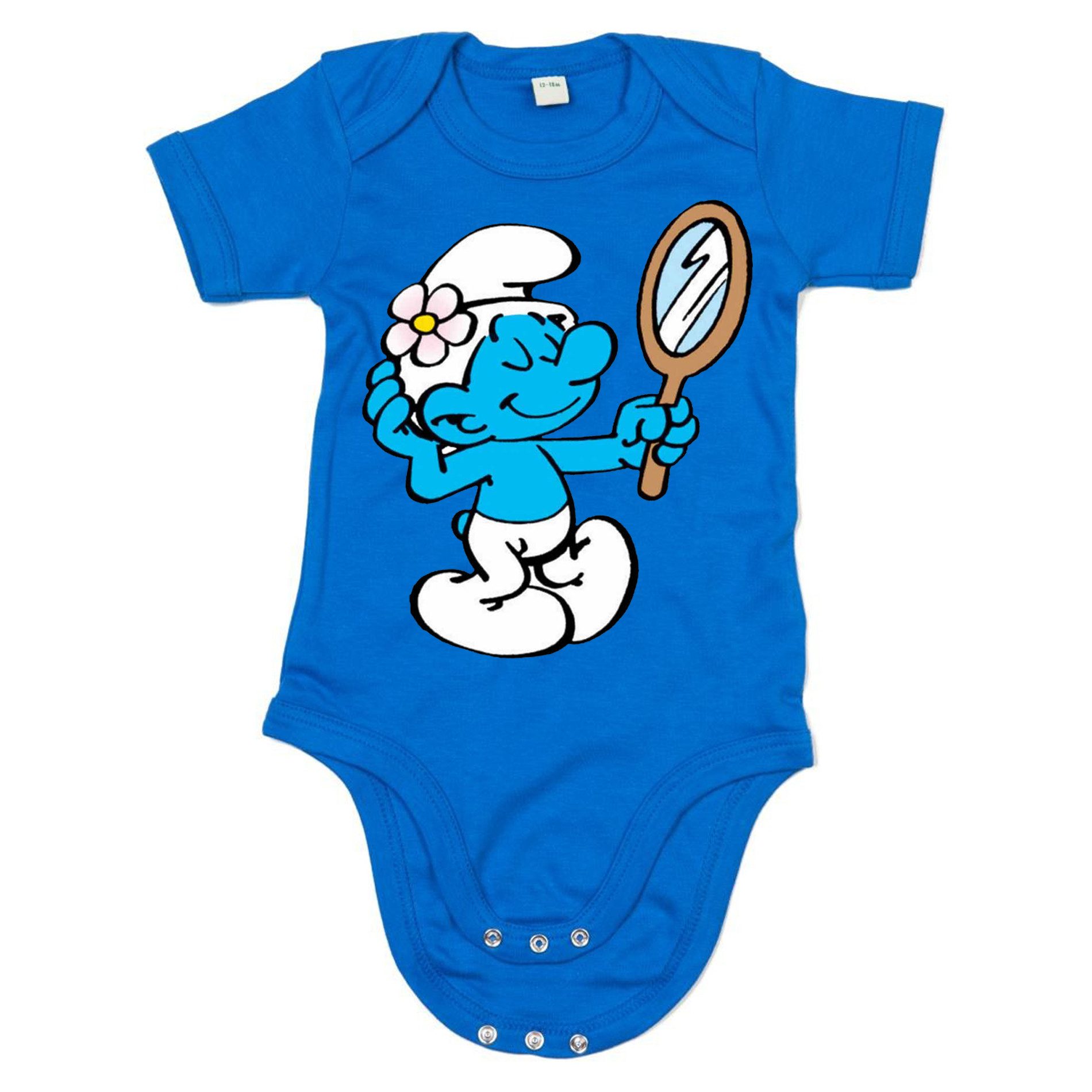 Strampler Kinder Baby Body Beauty Schlumpf Comic Motiv Baumwolle Komfort