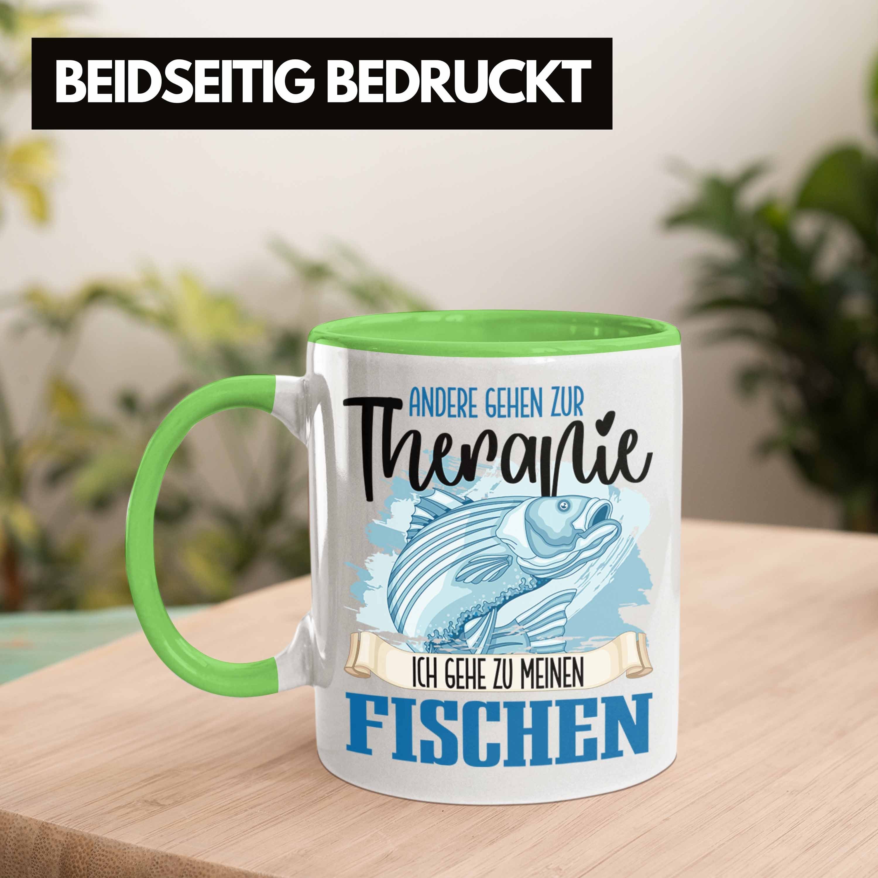 Tasse Besitzer Angler Therapie Lustige Tasse für Trendation - Grün Fisch Geschenk Trendation