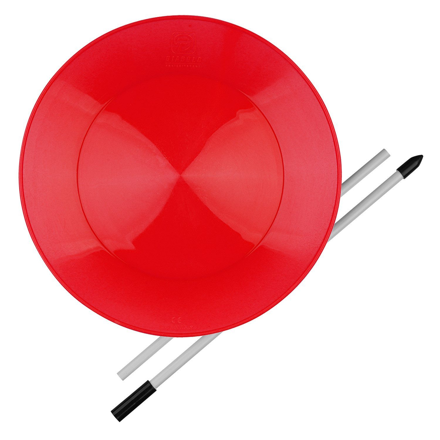 Diabolo Freizeitsport Spiel Jonglierteller Set UV mit Stab ab 5 Jahren, Tellerdrehen, Tellerdrehen Spielzeug Kinder Spinning Plate 23 cm (rot)