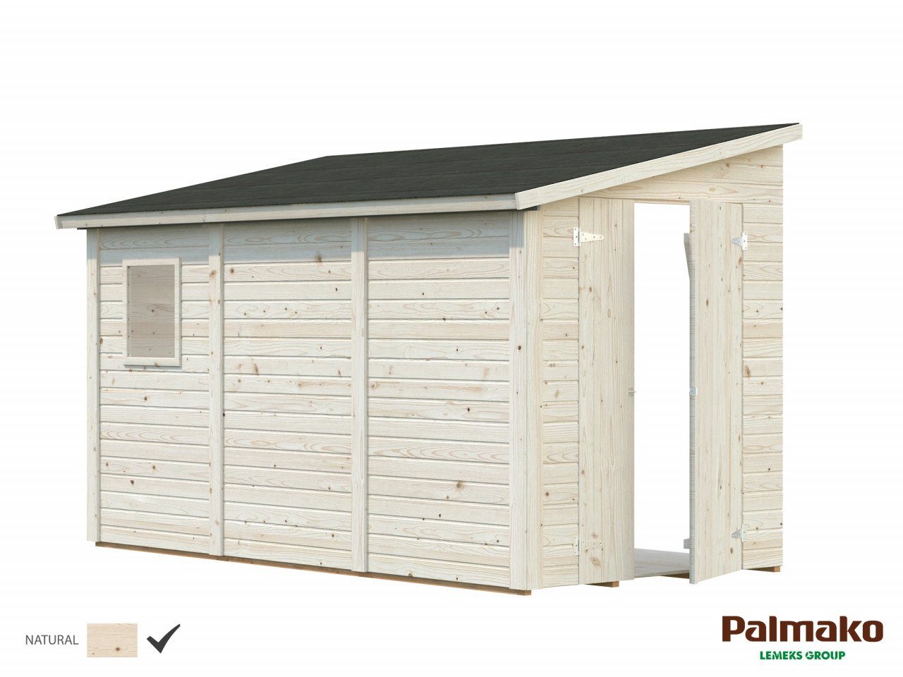 Holz Palmako BxT: grau Gerätehaus 5,2 cm Gartenhaus, Mia 332x165